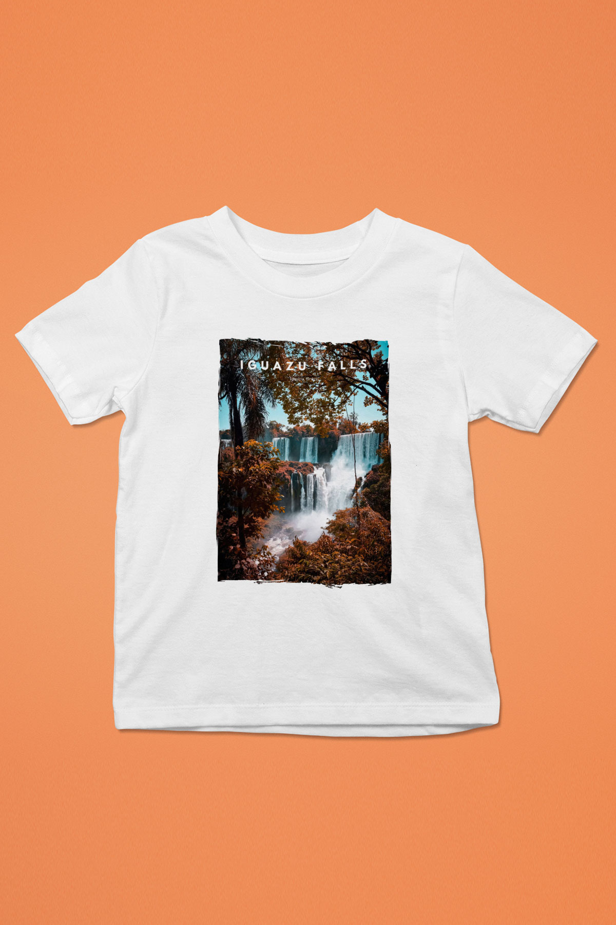 Iguazu Şelalesi Beyaz Unisex Çocuk Tişört