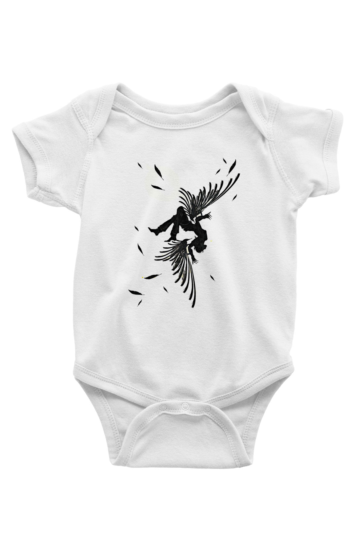İkarus Baskılı Beyaz Unisex Bebek Body - Zıbın