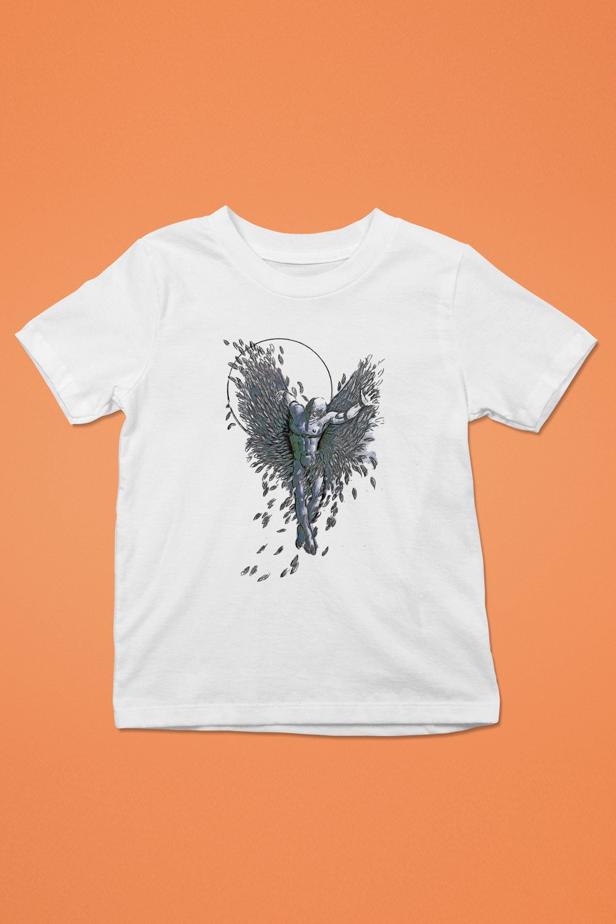 İkarus Baskılı Beyaz Unisex Beyaz Çocuk Tişört - Tshirt