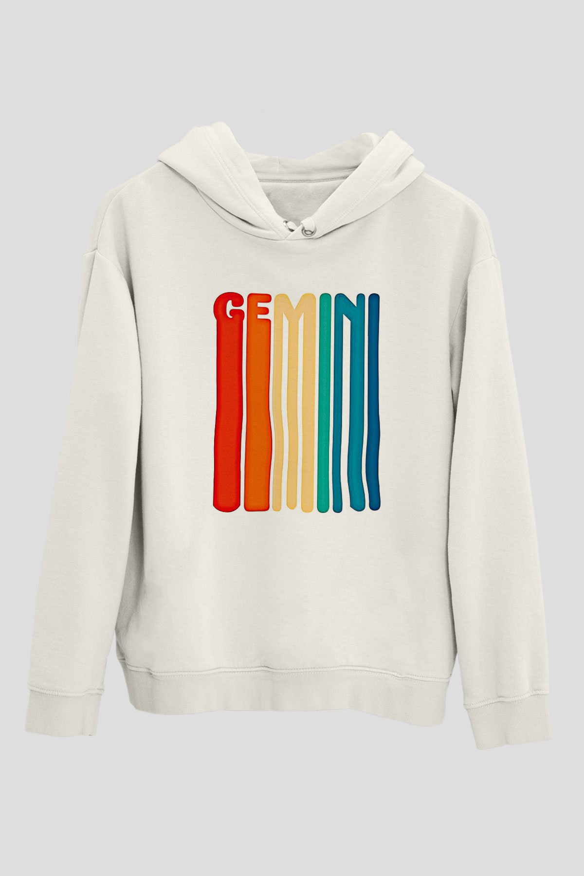İkizler Burcu Baskılı Beyaz Unisex Hoodie