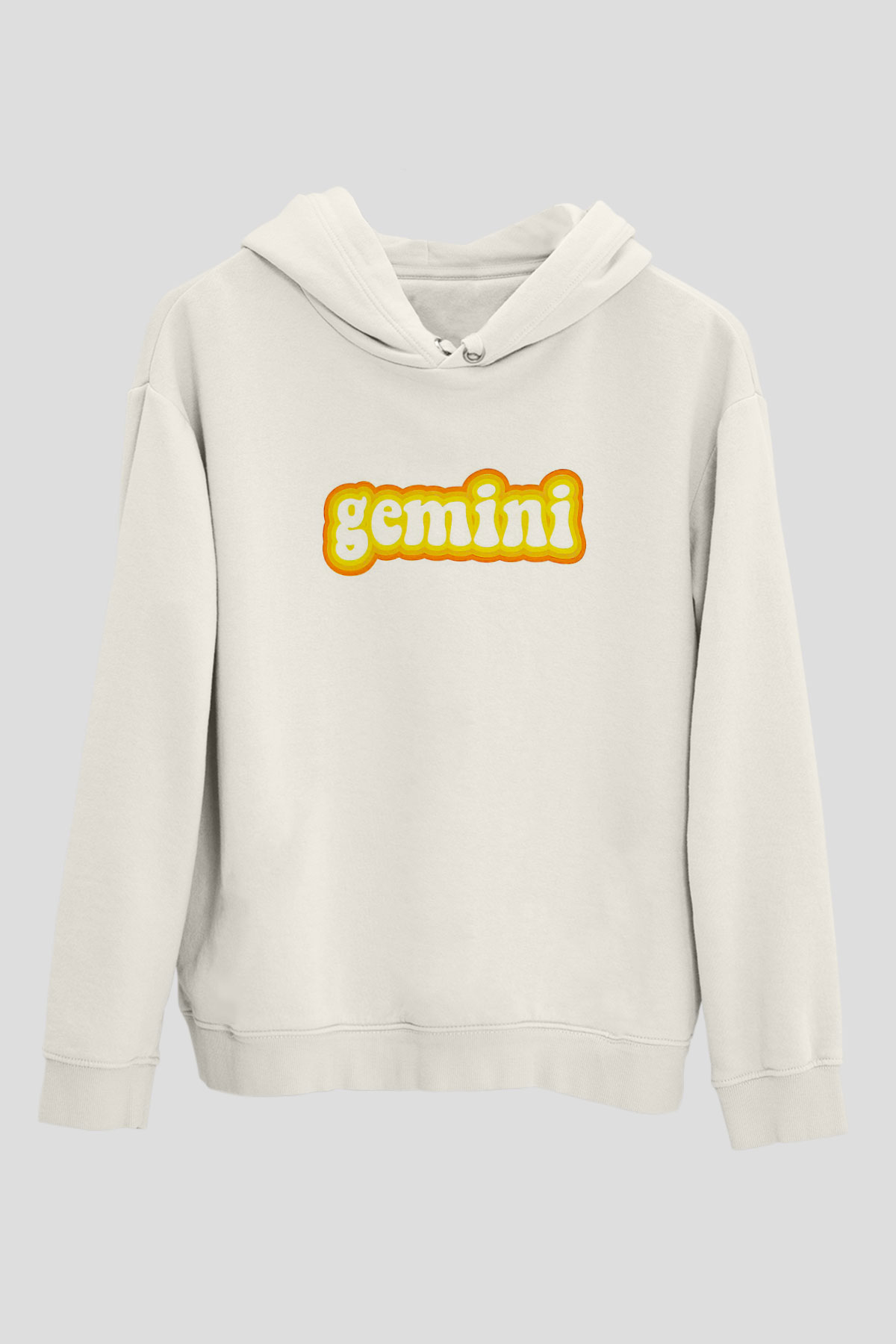 İkizler Burcu Baskılı Beyaz Unisex Hoodie