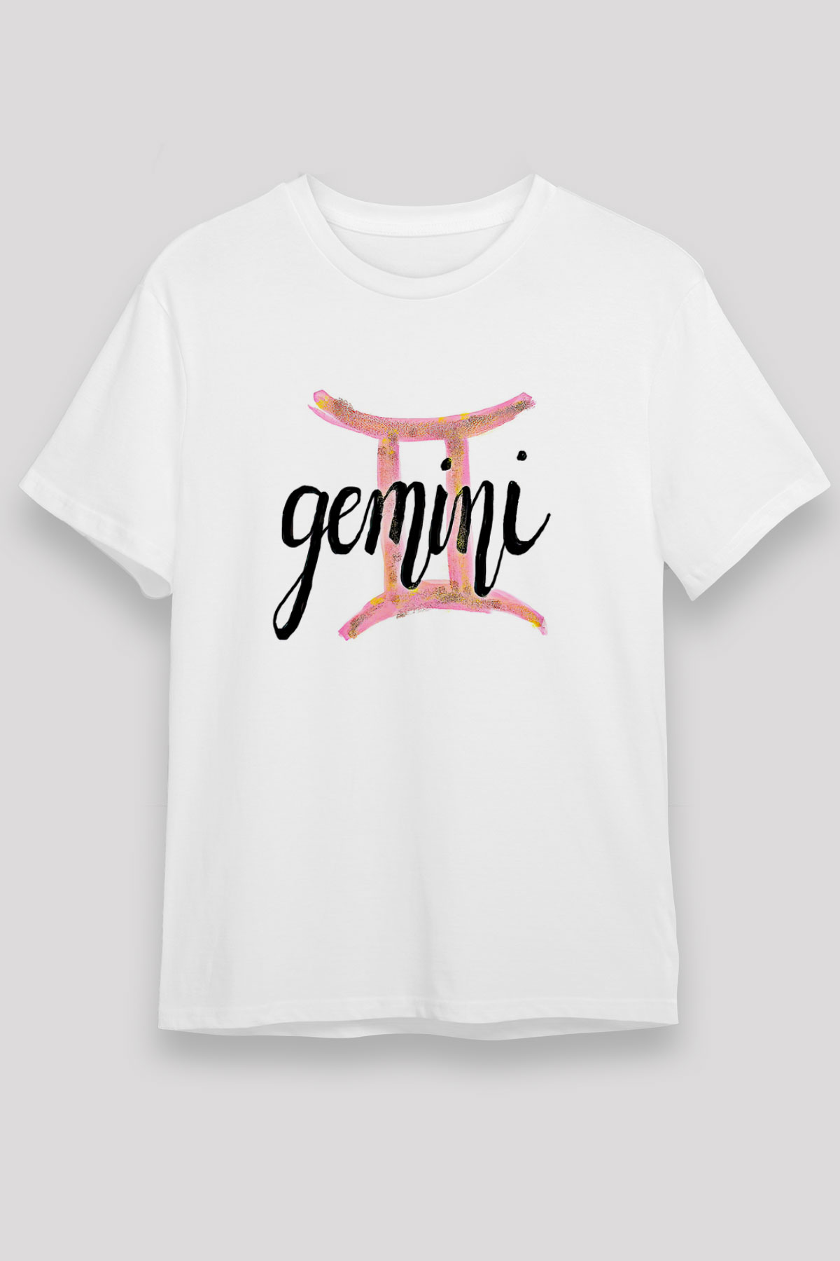 İkizler Burcu Unisex Baskılı Beyaz Tişört - Tshirt