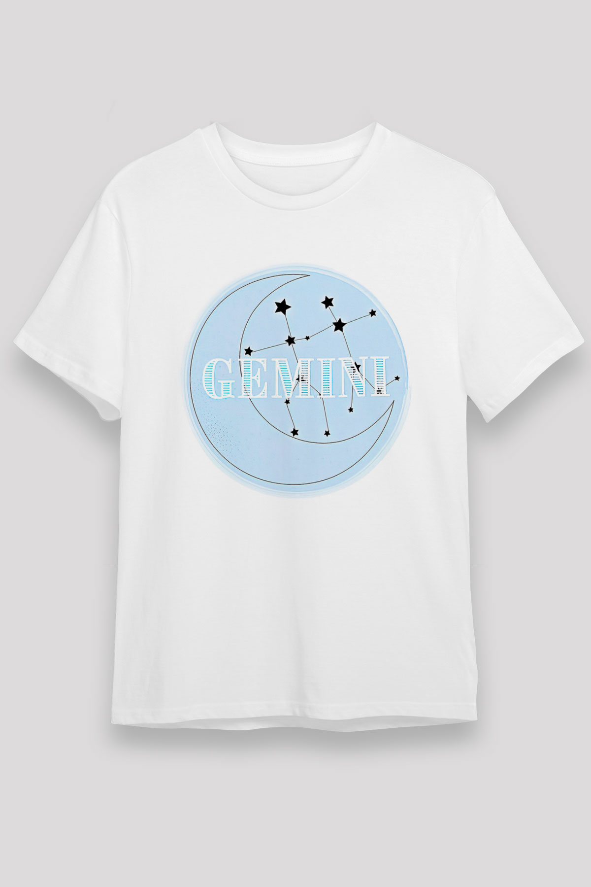 İkizler Burcu Unisex Baskılı Beyaz Tişört - Tshirt