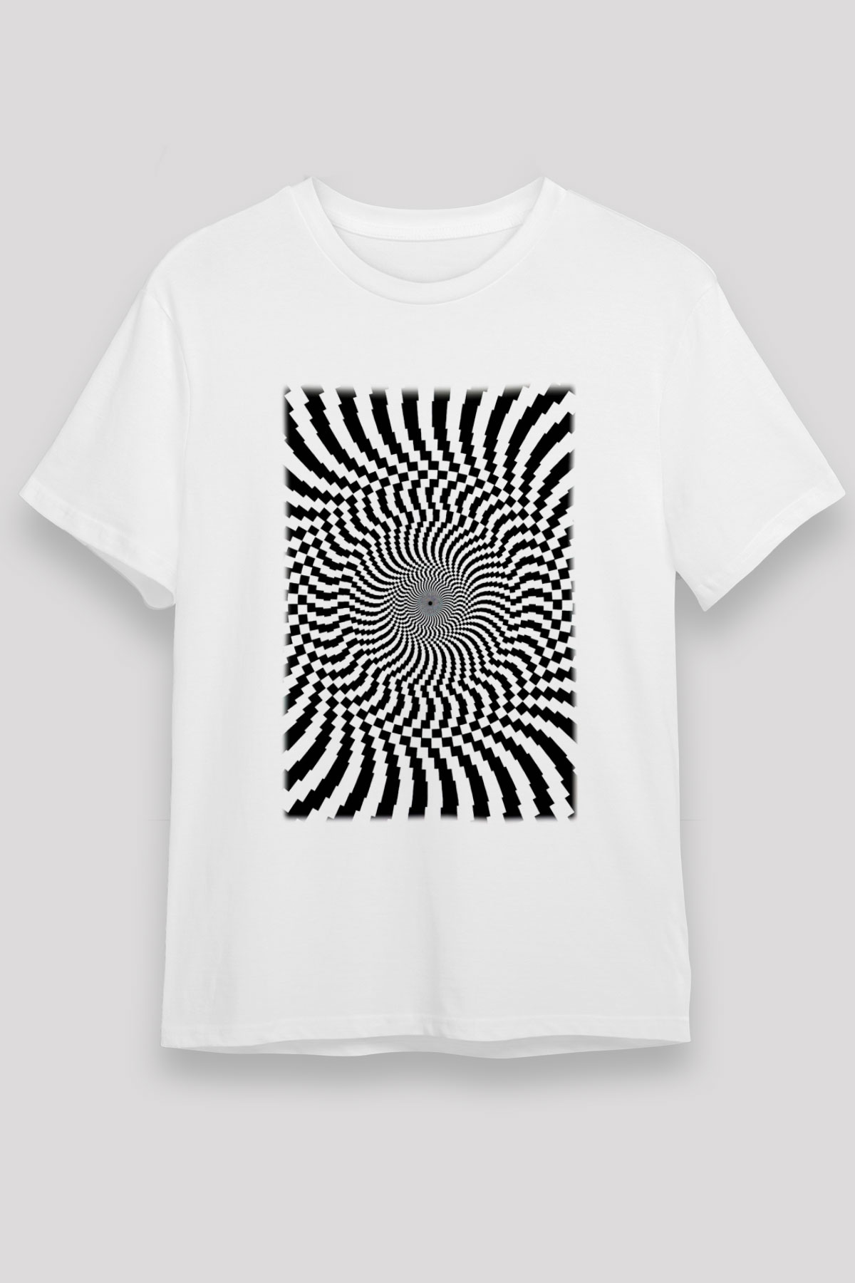 Illüzyon Beyaz Unisex Tişört T-Shirt - TişörtFabrikası