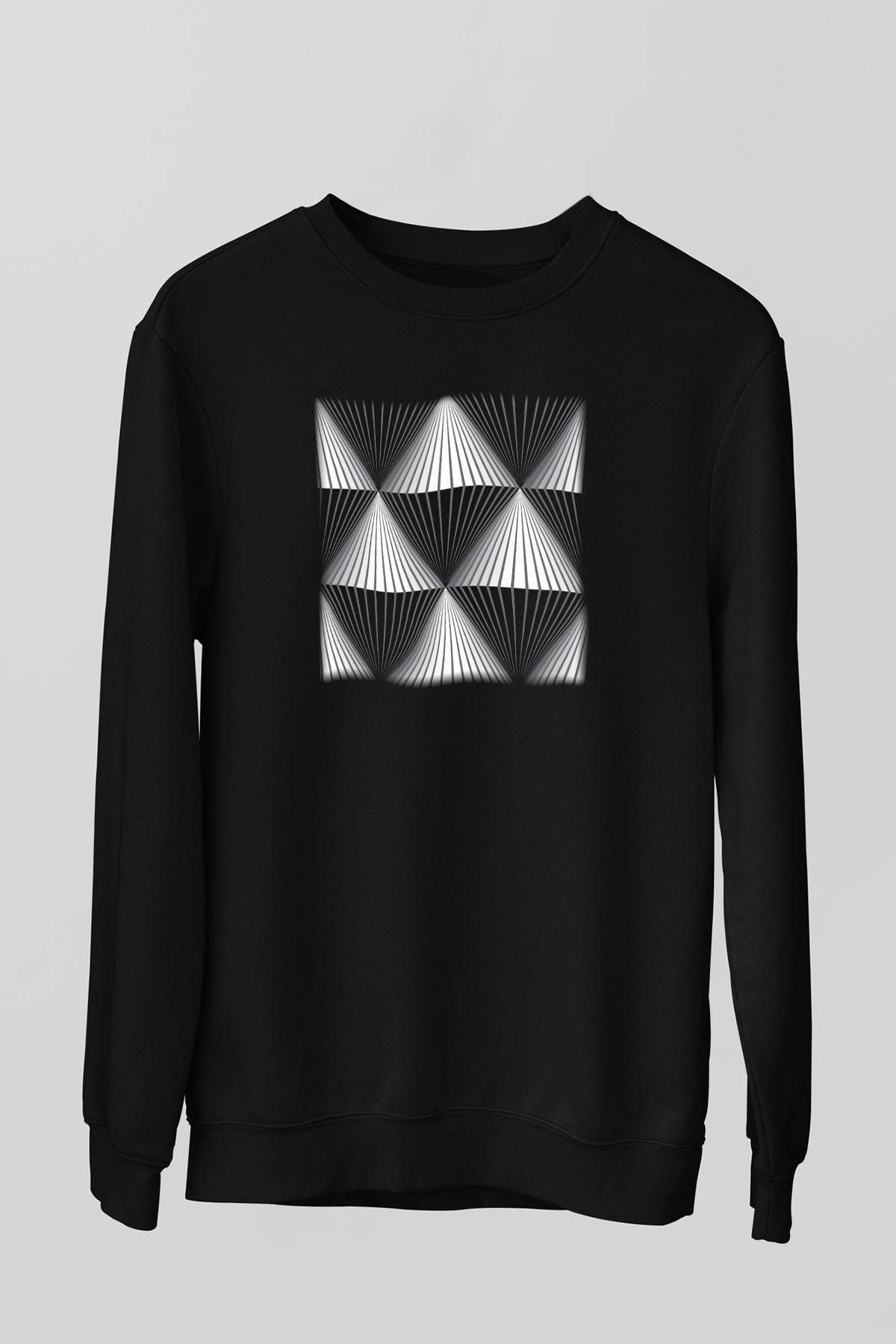 Illüzyon Siyah Unisex Sweatshirt