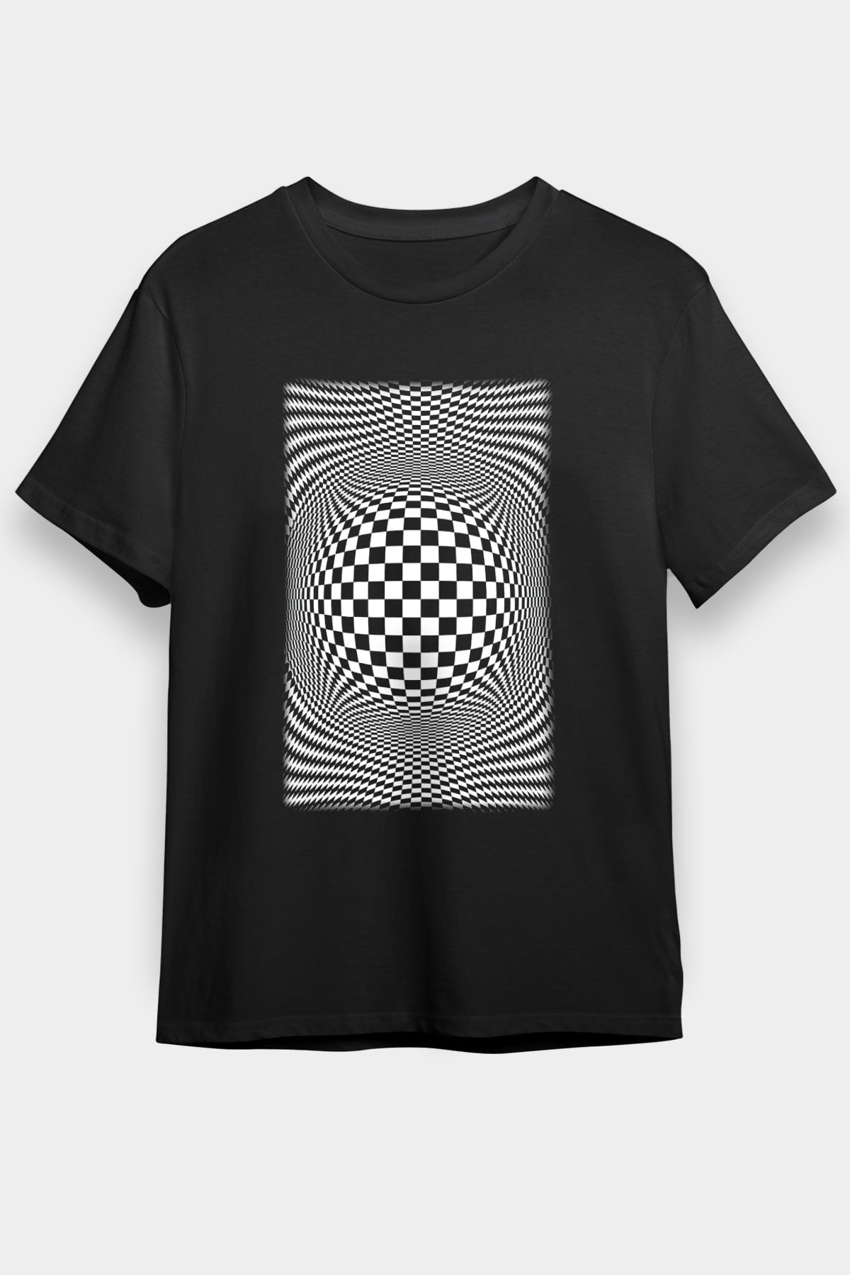 Illüzyon Siyah Unisex Tişört T-Shirt - TişörtFabrikası