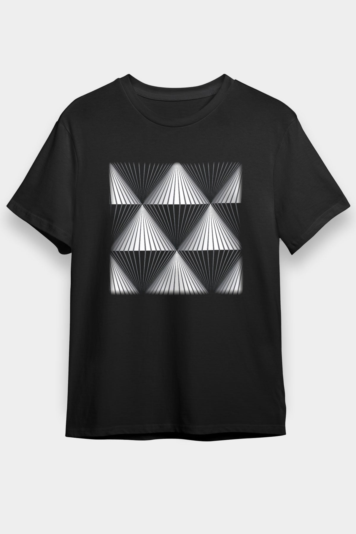 Illüzyon Siyah Unisex Tişört T-Shirt - TişörtFabrikası