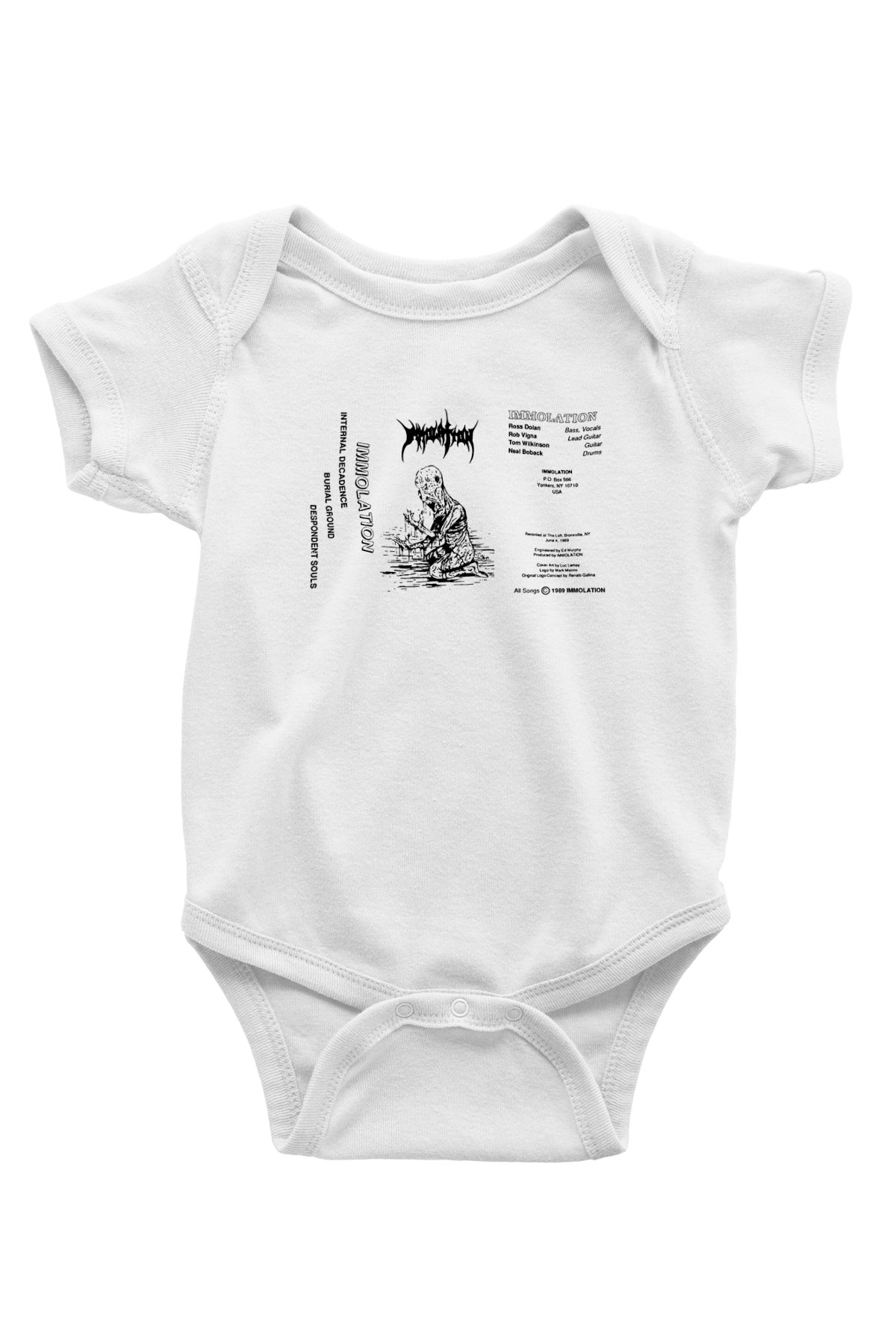 Immolation Baskılı Beyaz Unisex Bebek Body - Zıbın