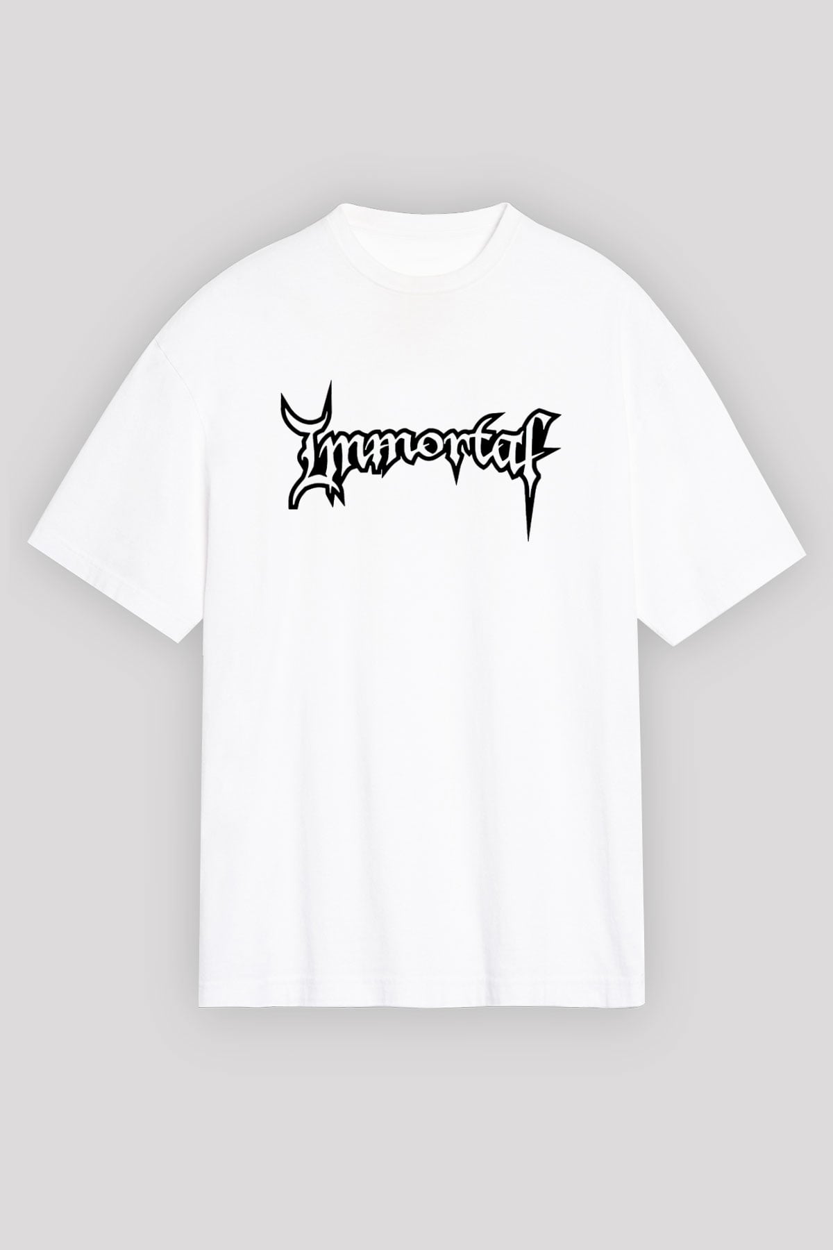 Immortal Beyaz Unisex Oversize Tişört T-Shirt