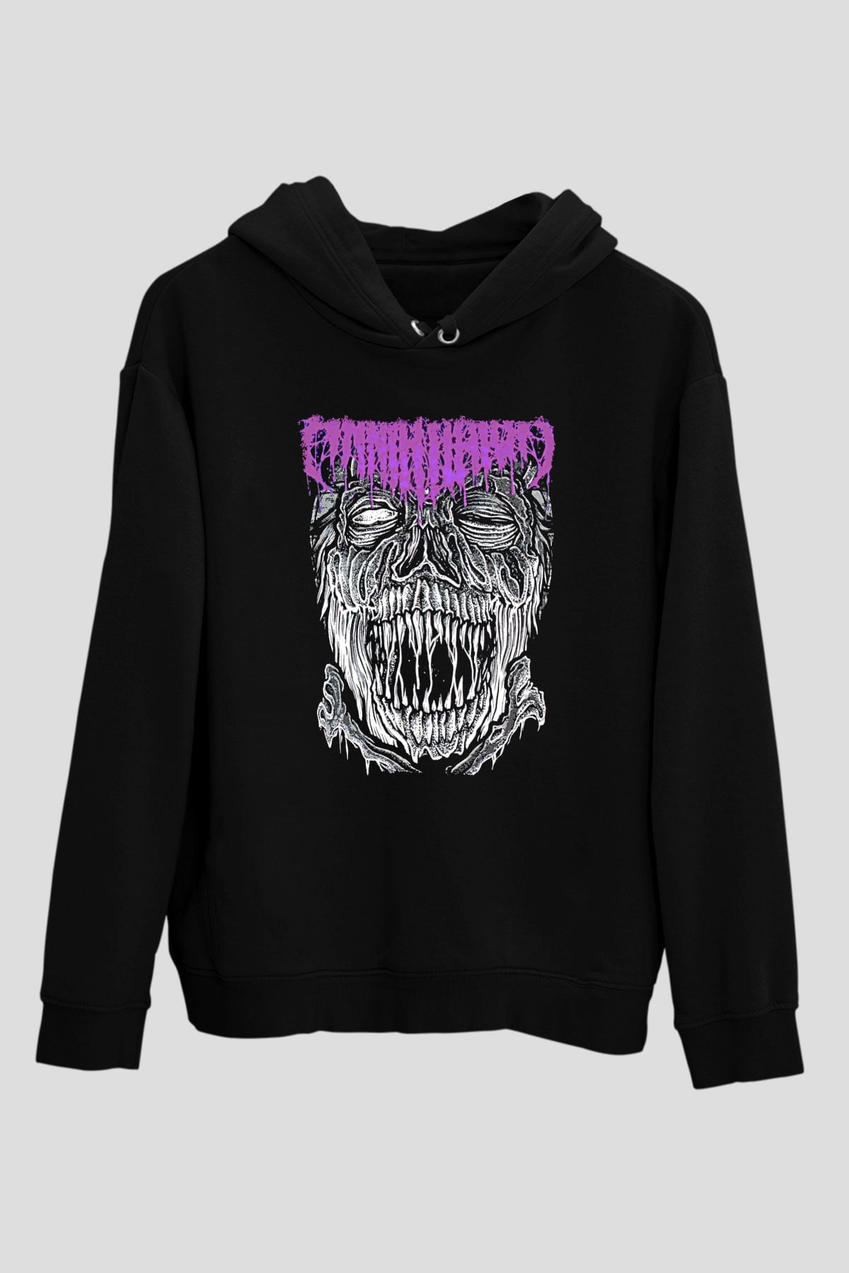 Impetigo Baskılı Unisex Siyah Kapüşonlu Sweatshirt