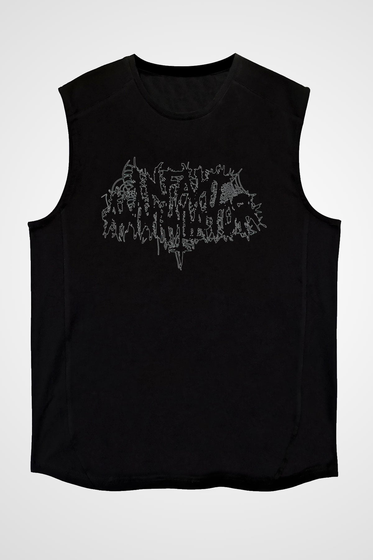 Impetigo Baskılı Unisex Siyah Kolsuz Tişört - Tshirt