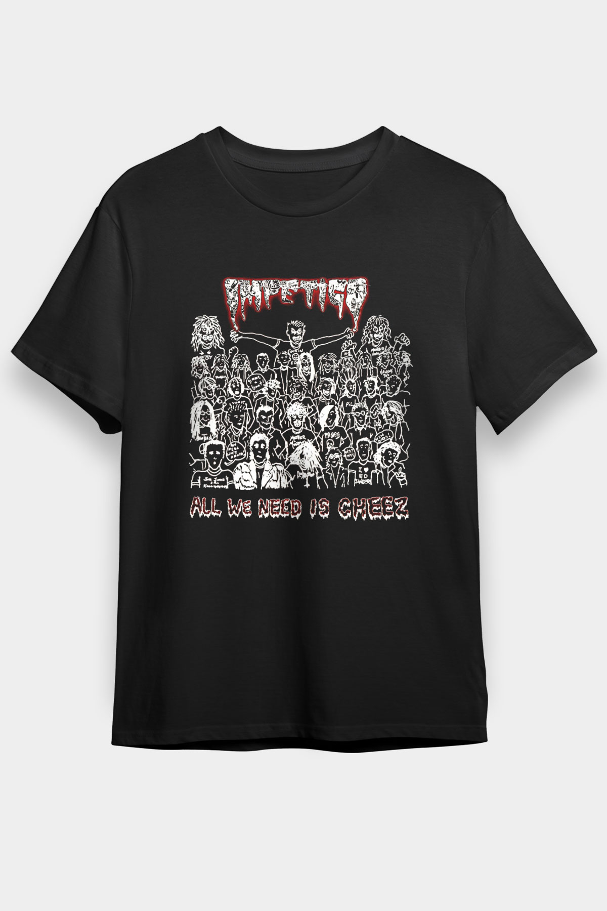 Impetigo Baskılı Unisex Siyah Tişört - Tshirt