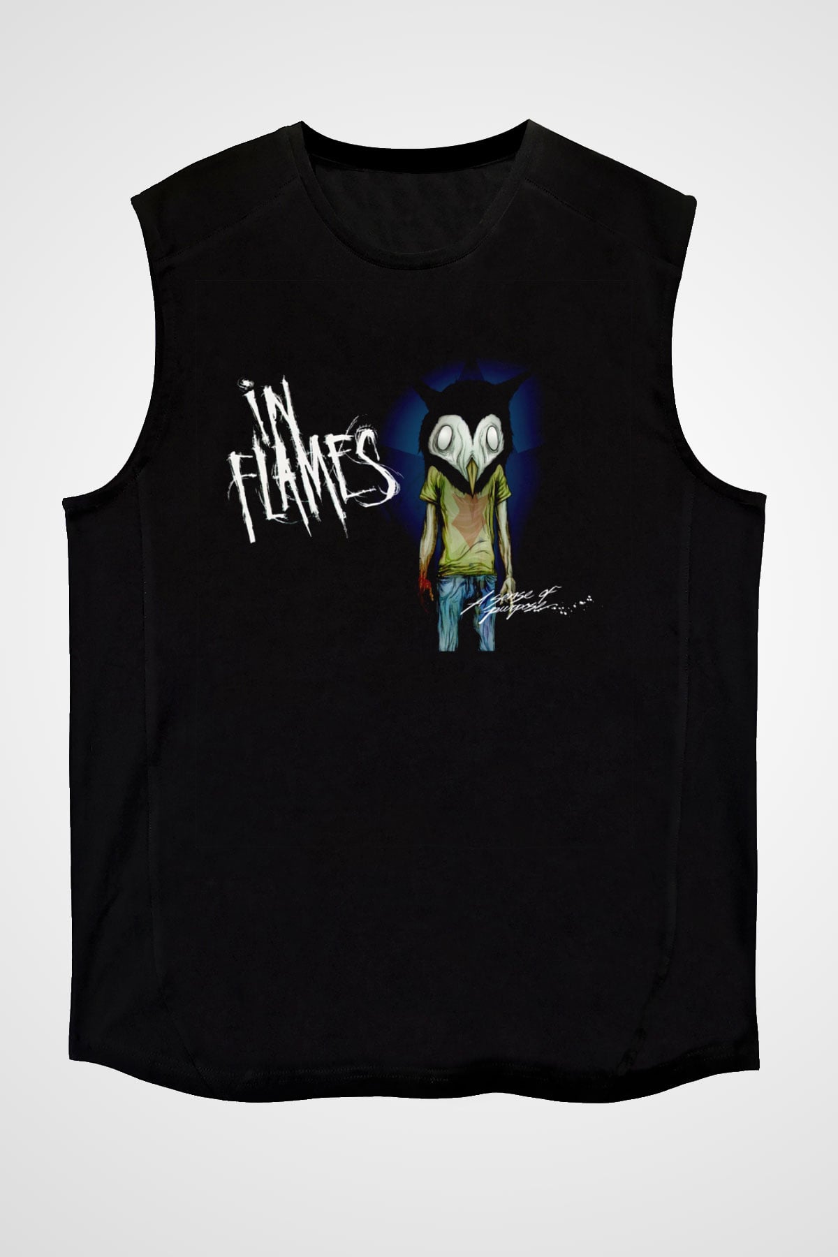 In Flames Siyah Unisex Kolsuz Tişört