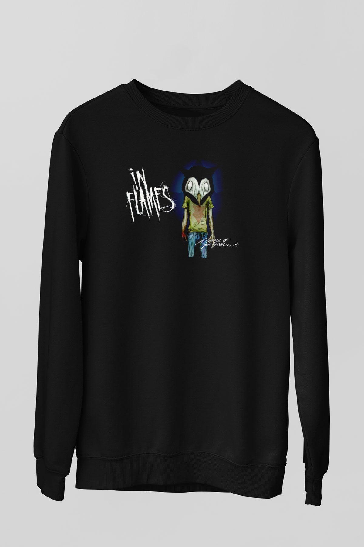 In Flames Siyah Unisex Sweatshirt