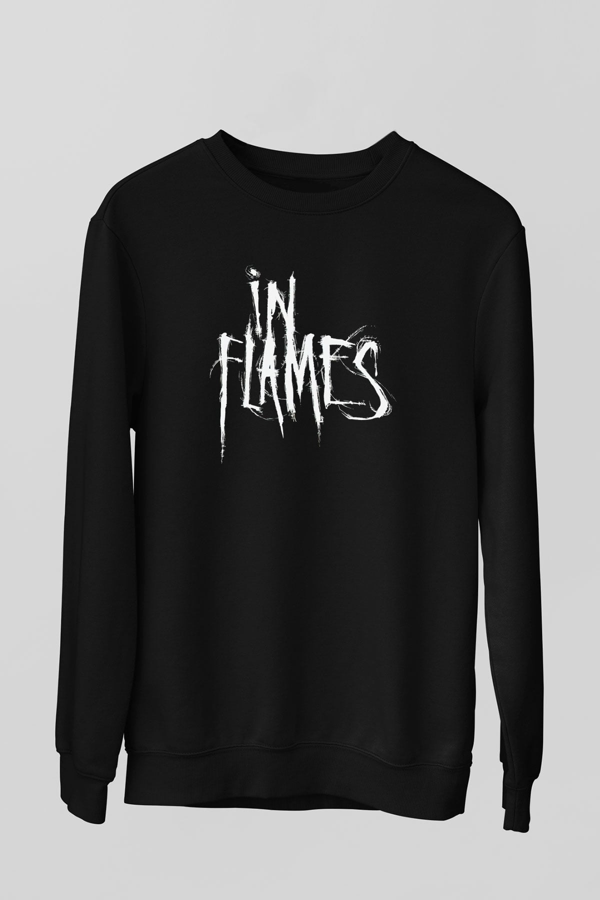 In Flames Siyah Unisex Sweatshirt