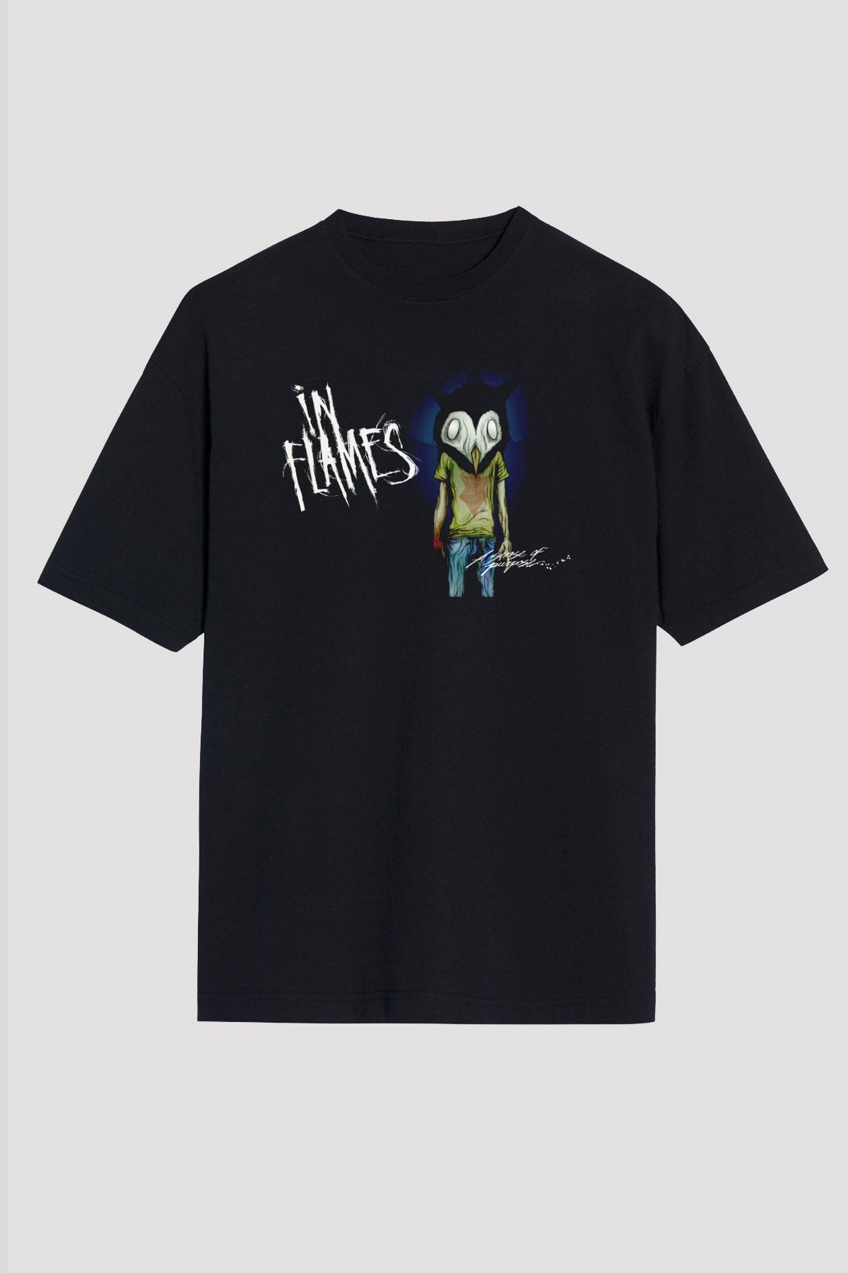 In Flames Siyah Unisex Tişört T-Shirt - TişörtFabrikası