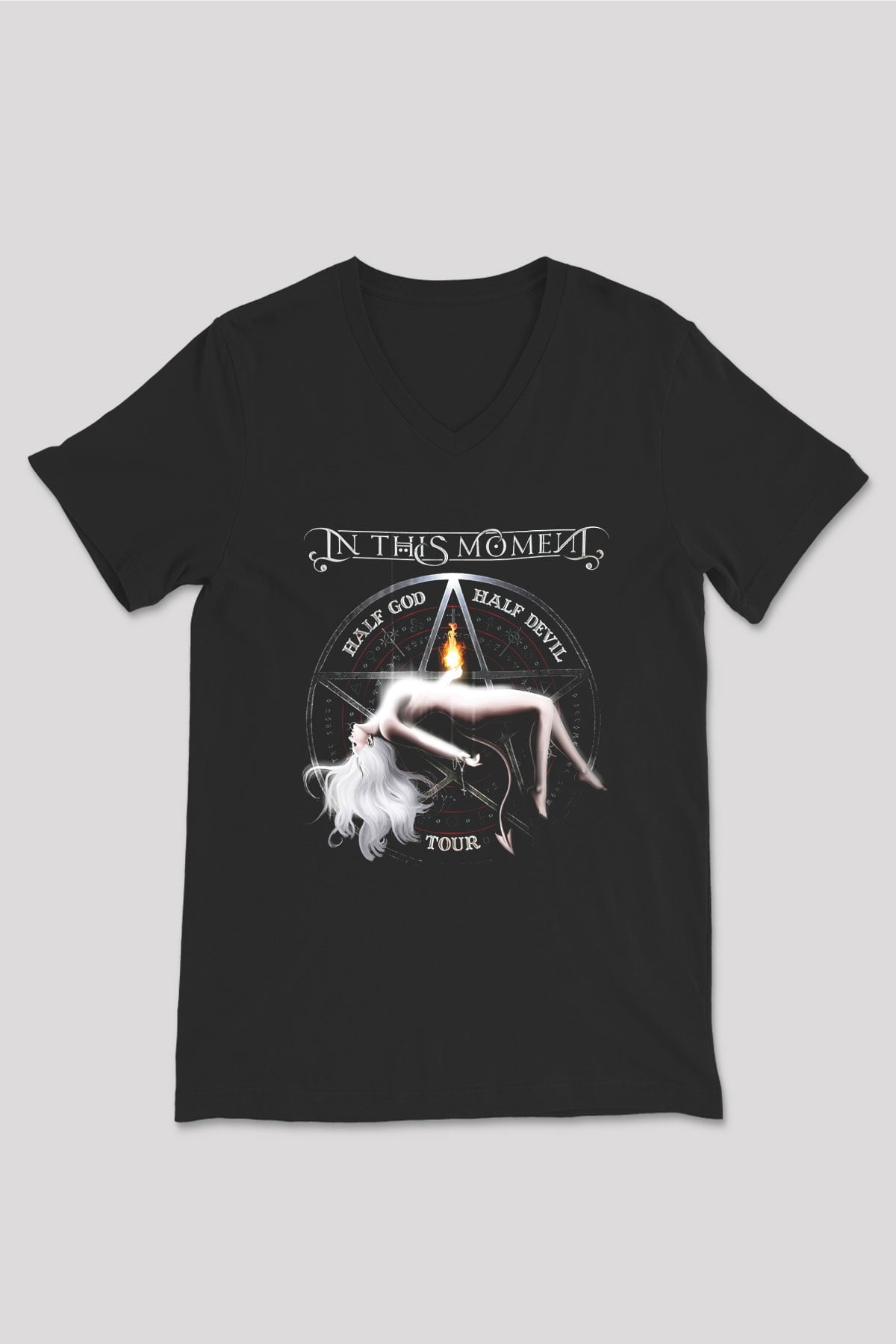 In This Moment Siyah Unisex V Yaka Tişört T-Shirt