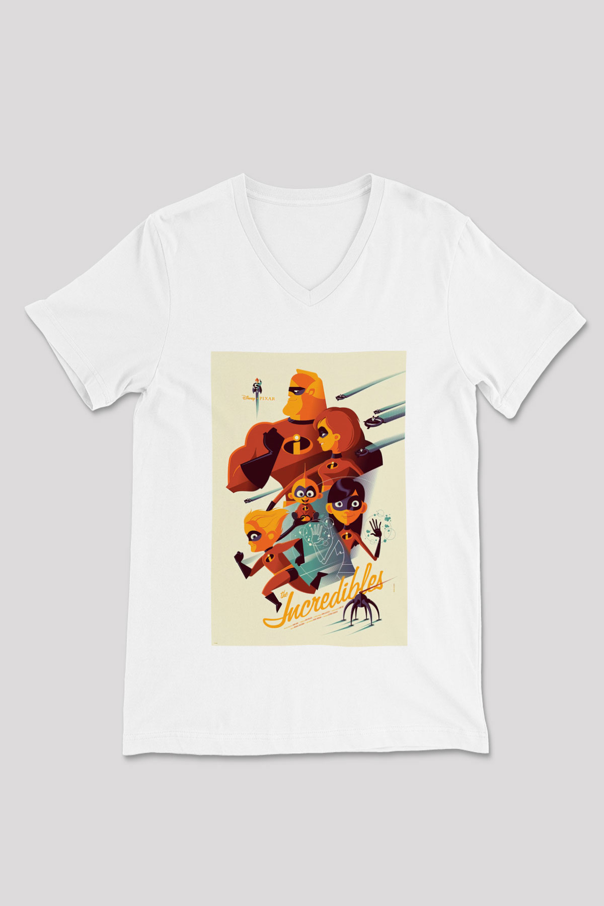 Incredibles (The) Beyaz Unisex V Yaka Tişört T-Shirt