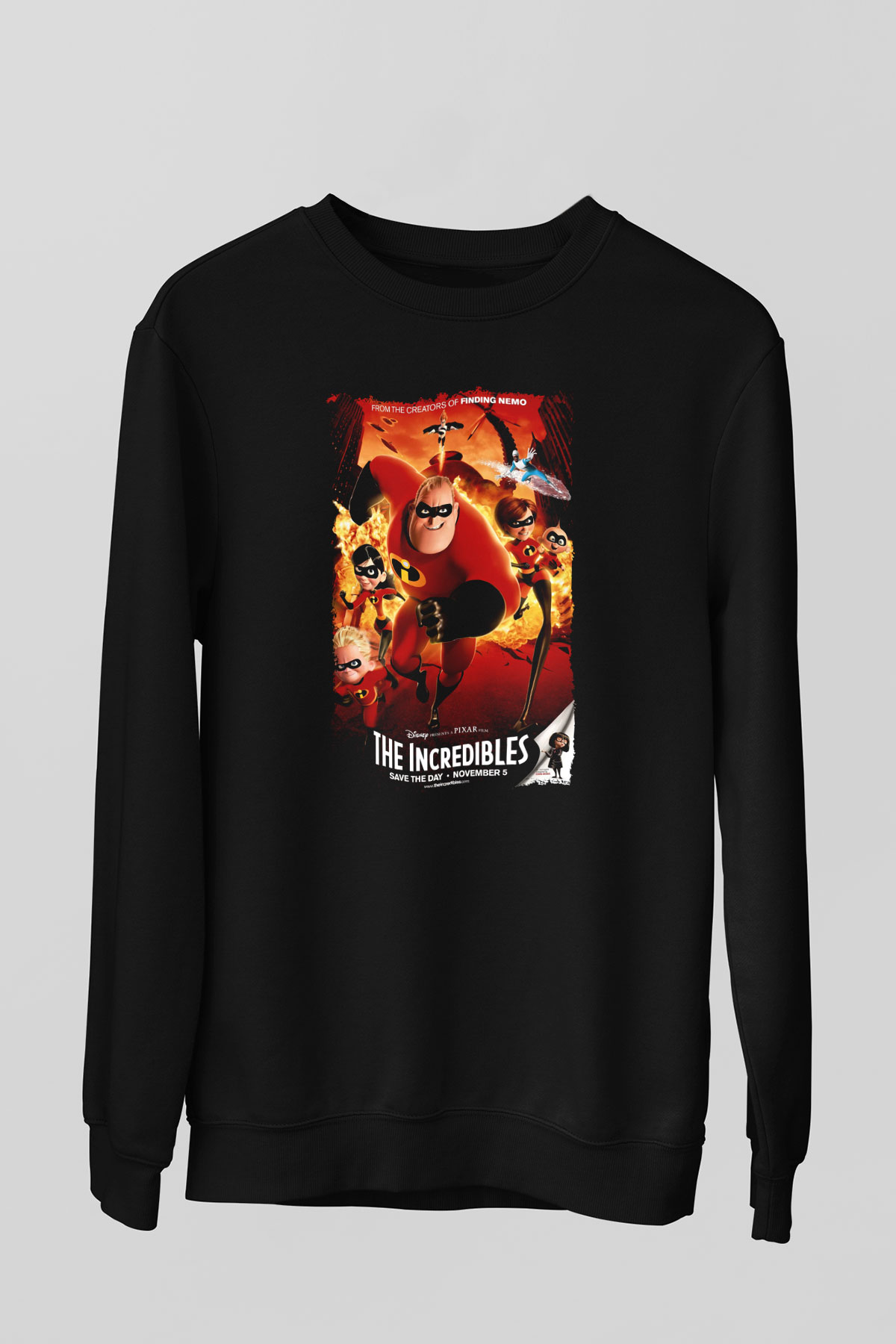 Incredibles (The) Siyah Unisex Sweatshirt