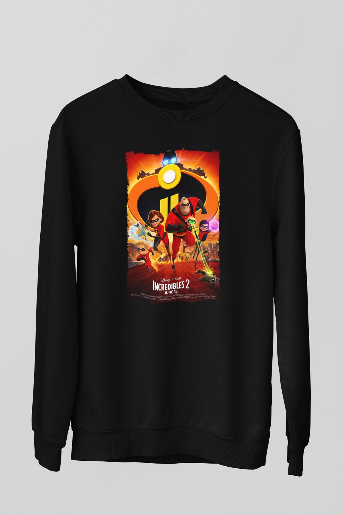 Incredibles (The) Siyah Unisex Sweatshirt