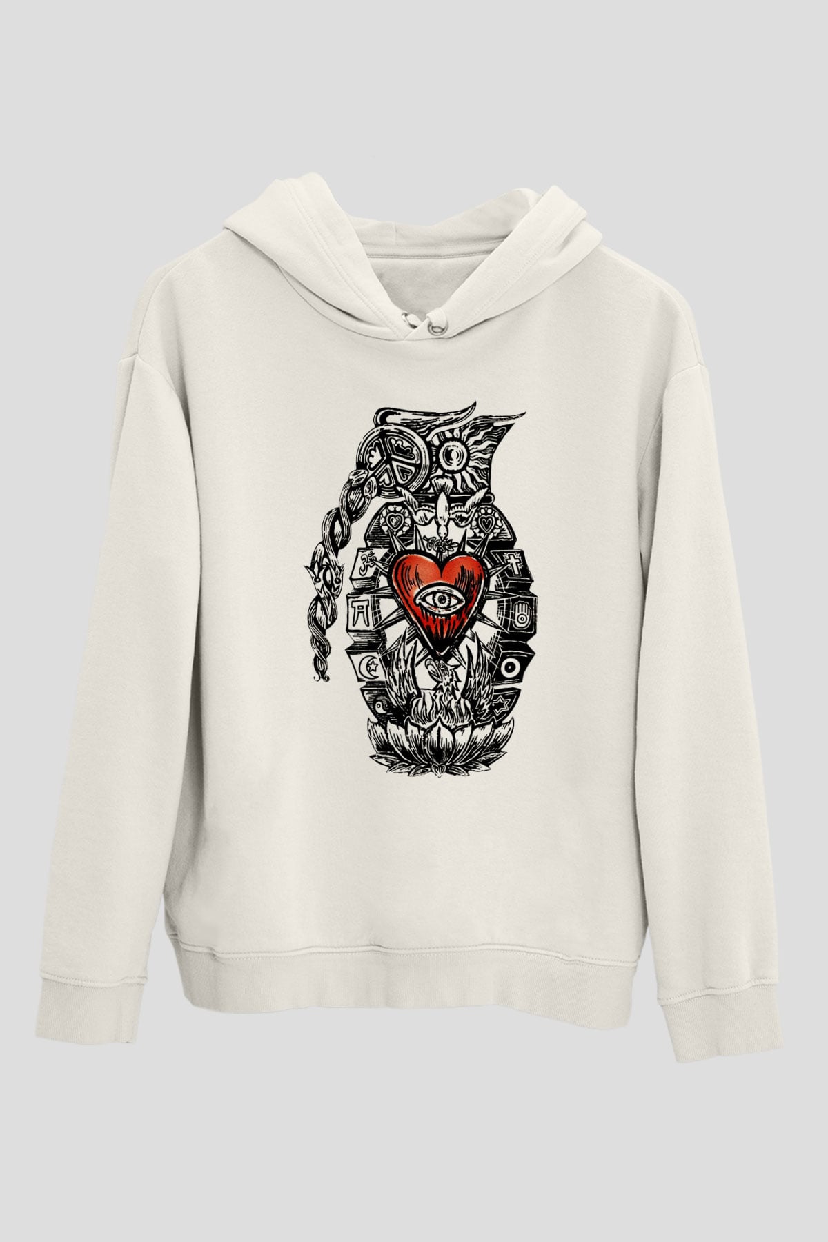 Incubus Beyaz Unisex Kapşonlu Sweatshirt