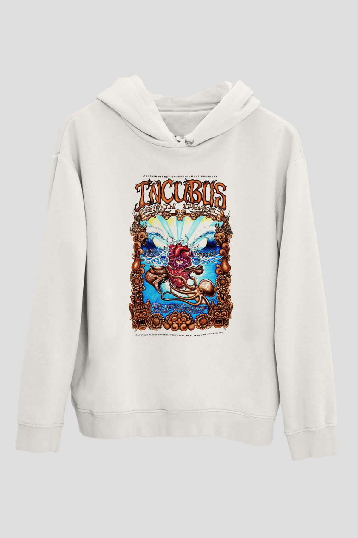 Incubus Beyaz Unisex Kapşonlu Sweatshirt