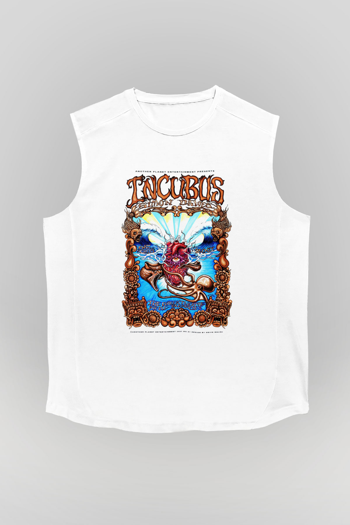 Incubus Beyaz Unisex Kolsuz Tişört