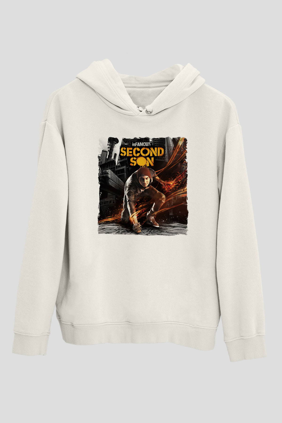 Infamous Beyaz Unisex Hoodie