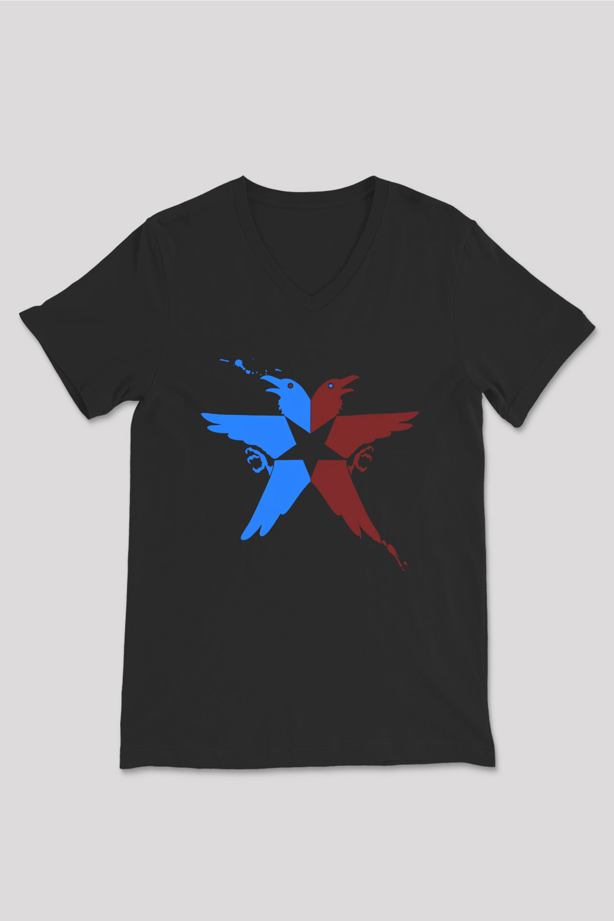 Infamous Siyah Unisex V Yaka Tişört