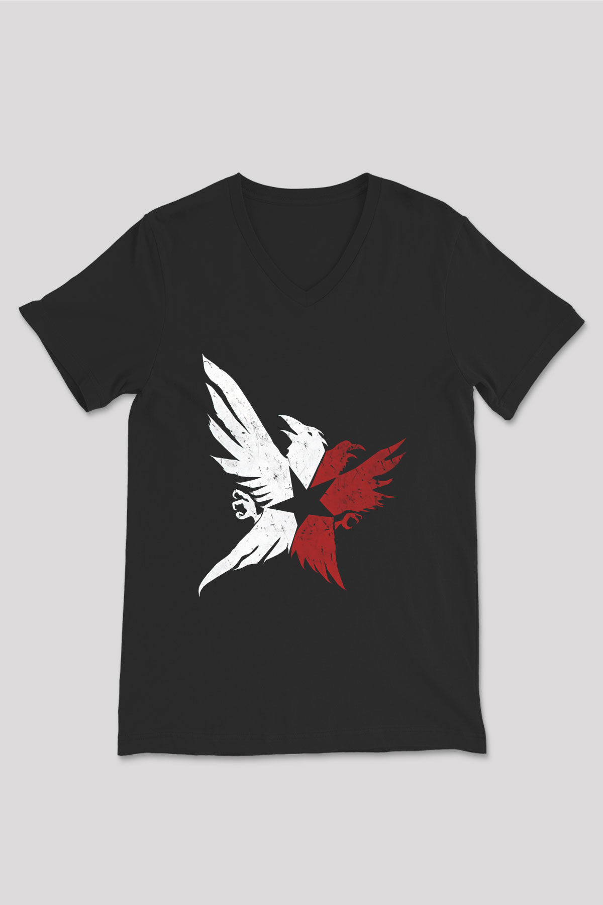 Infamous Siyah Unisex V Yaka Tişört