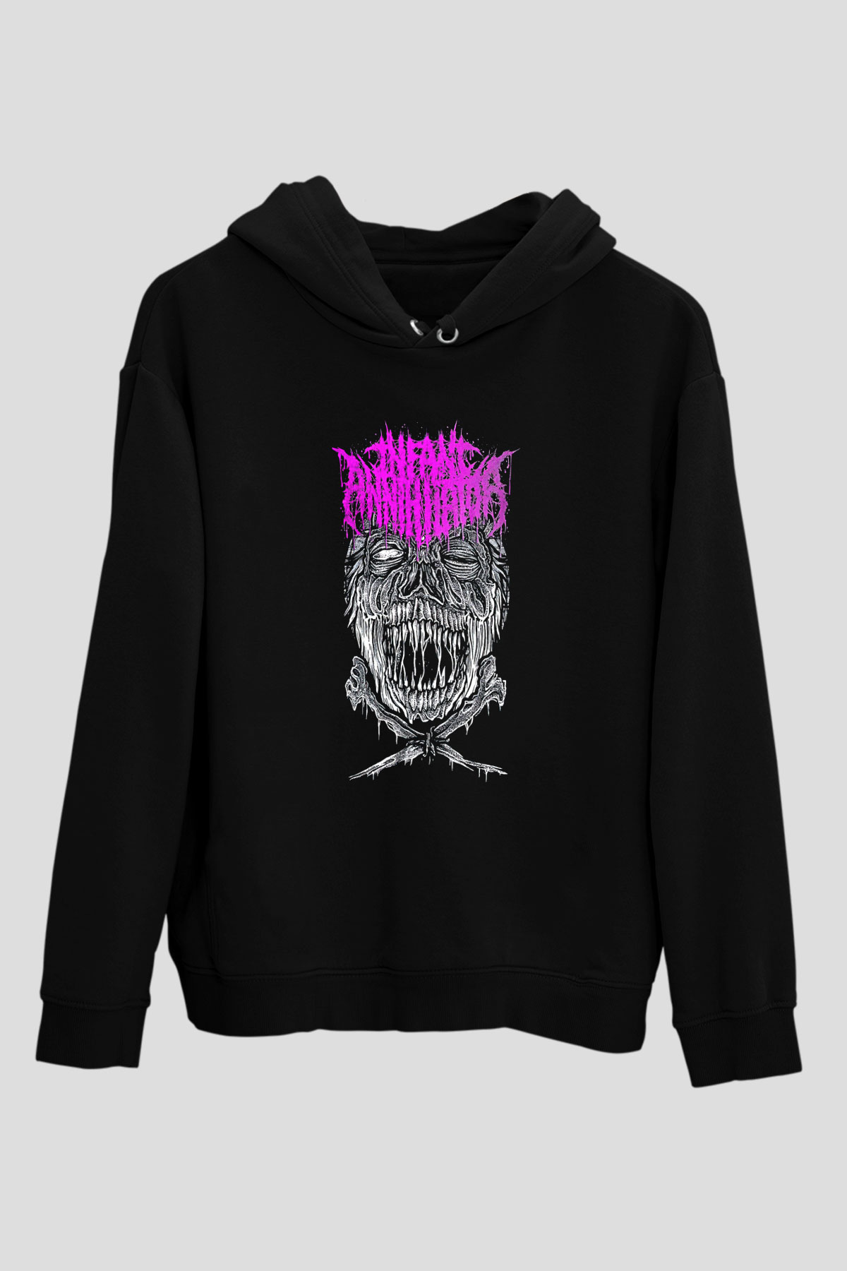 İnfant Annihilator Baskılı Unisex Siyah Kapüşonlu Sweatshirt