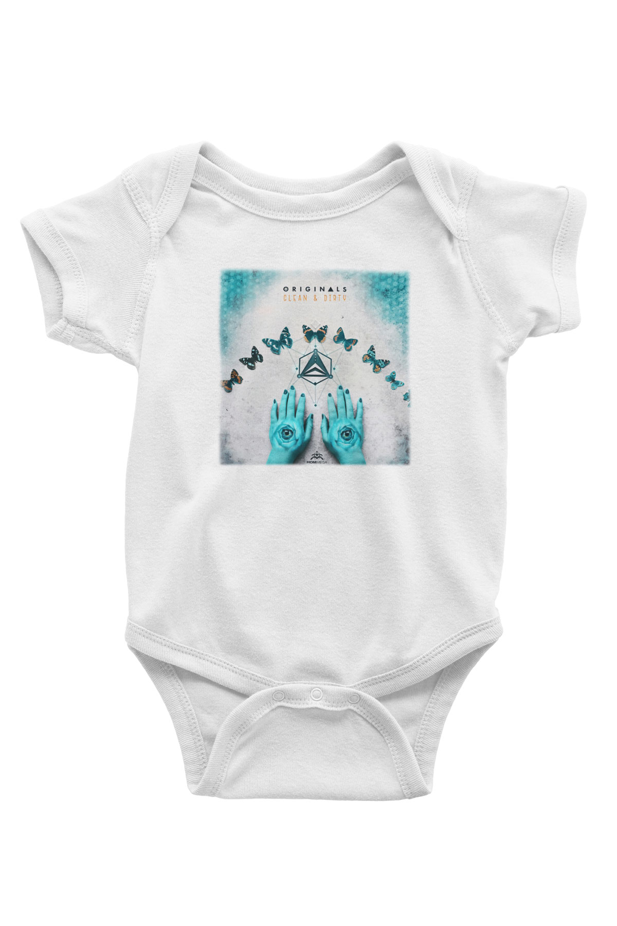 Infected Mushroom Baskılı Beyaz Unisex Bebek Body - Zıbın