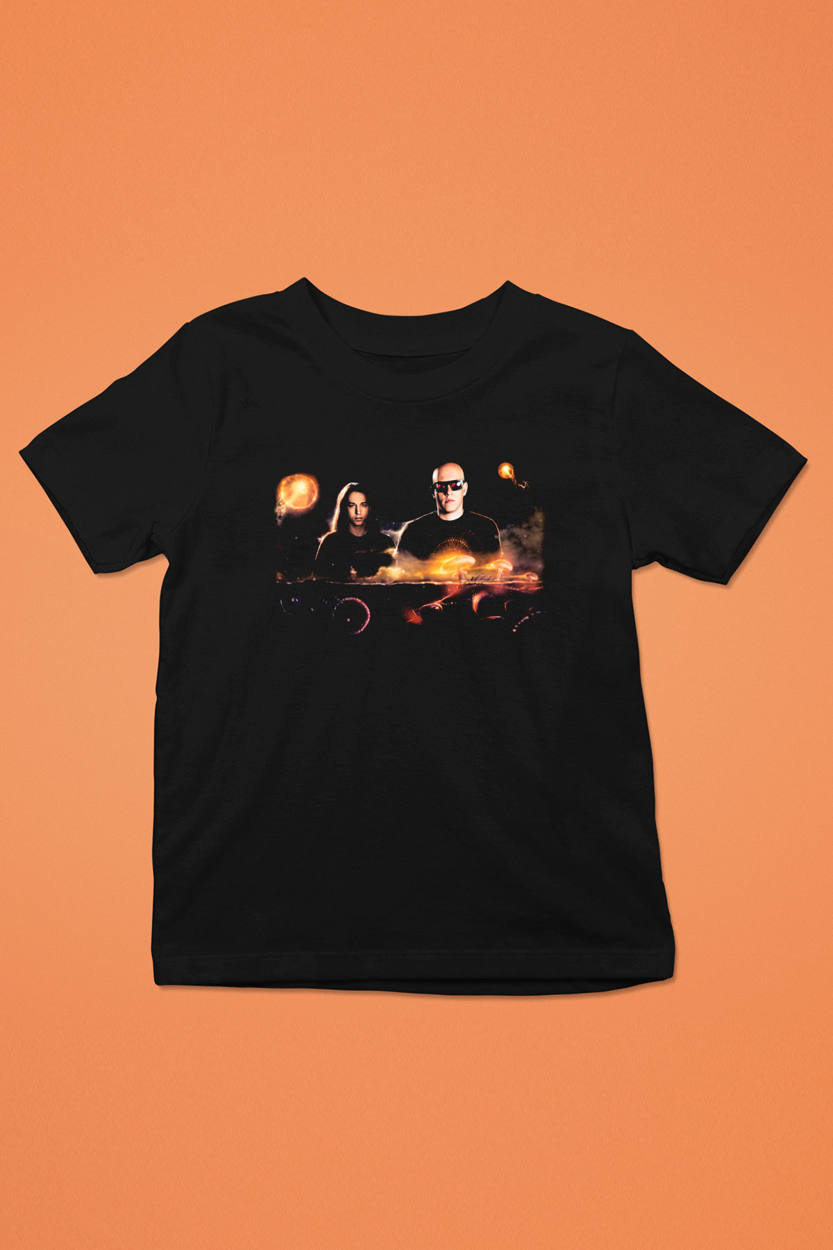 Infected Mushroom Baskılı Siyah Unisex Çocuk Tişört