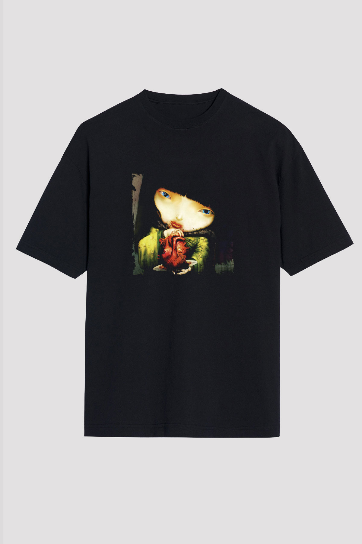 Infected Mushroom Baskılı Unisex Oversize Siyah Tişört