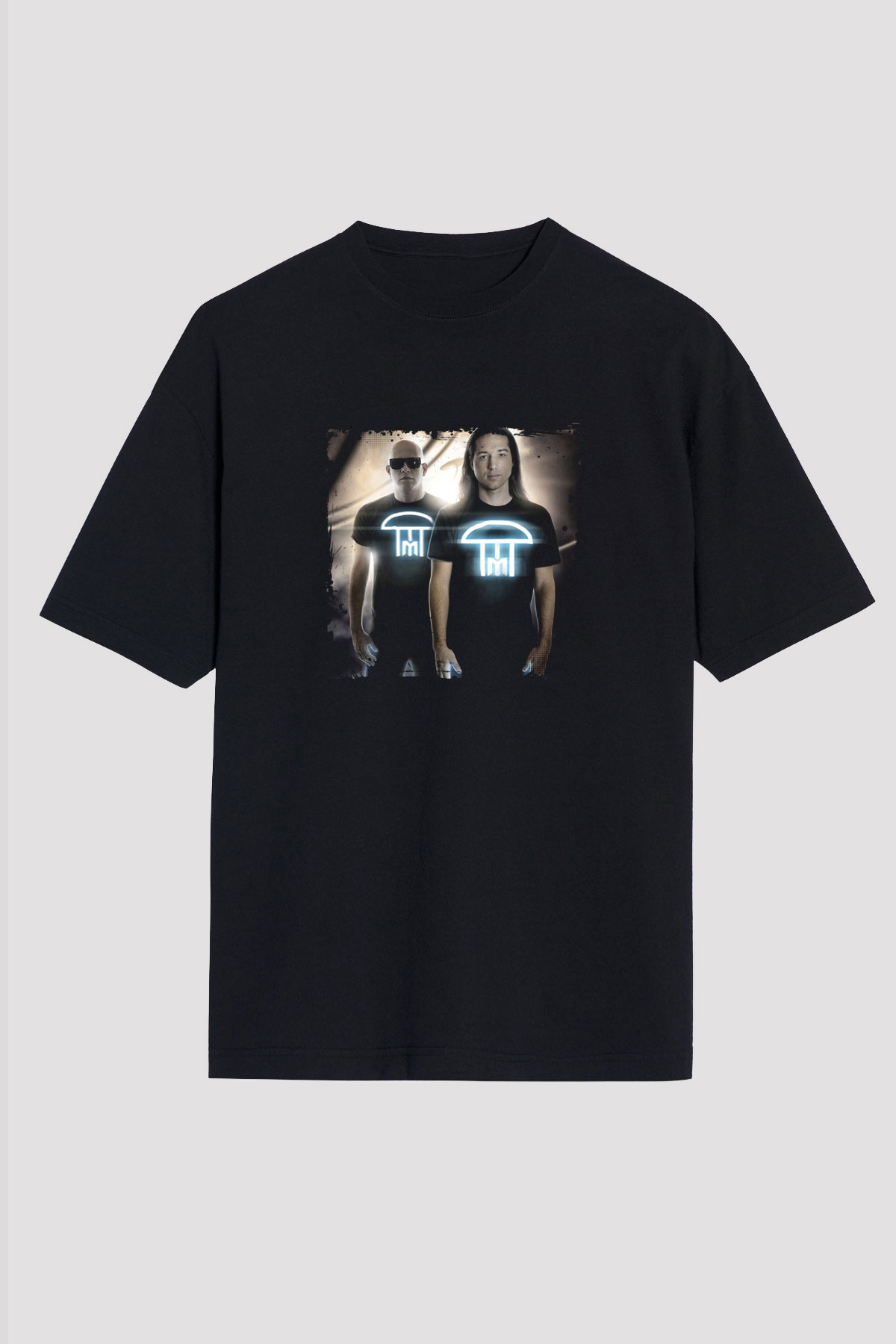 Infected Mushroom Baskılı Unisex Oversize Siyah Tişört