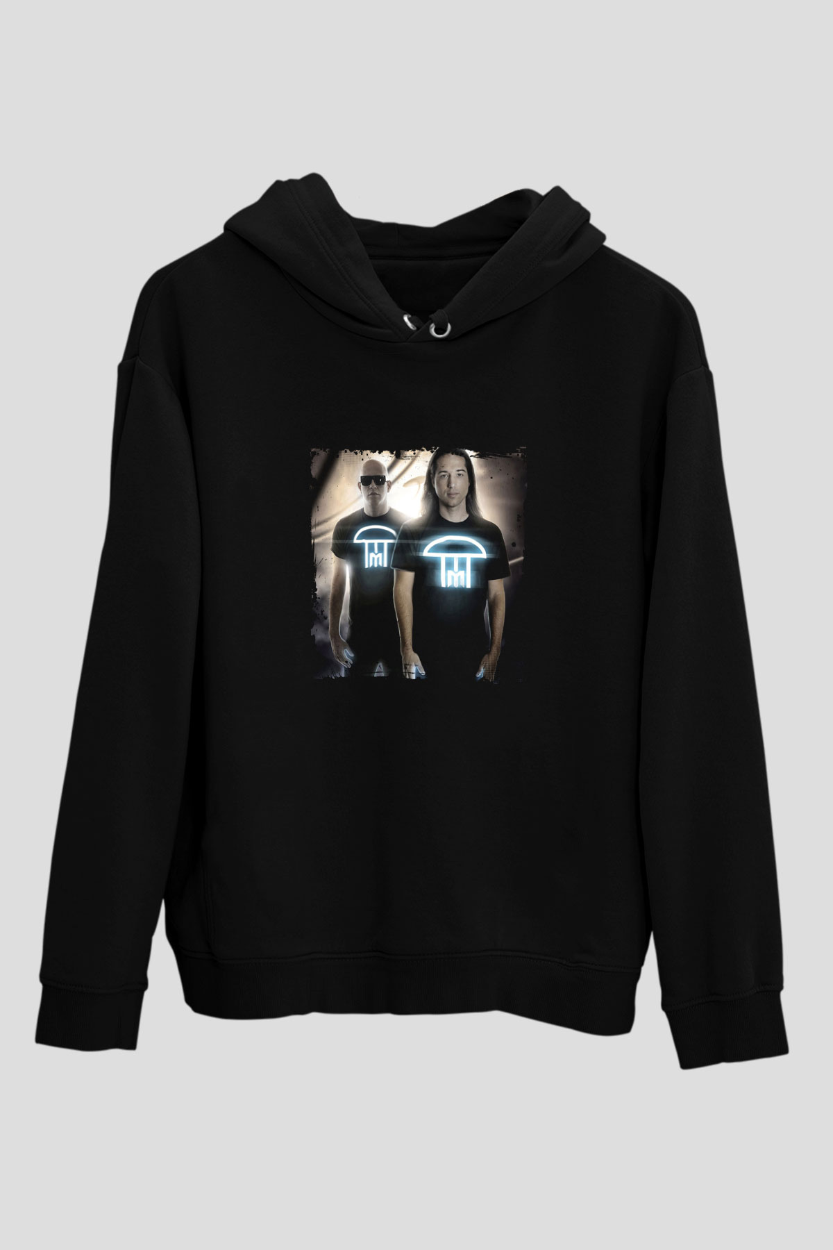 Infected Mushroom Baskılı Unisex Siyah Hoodie