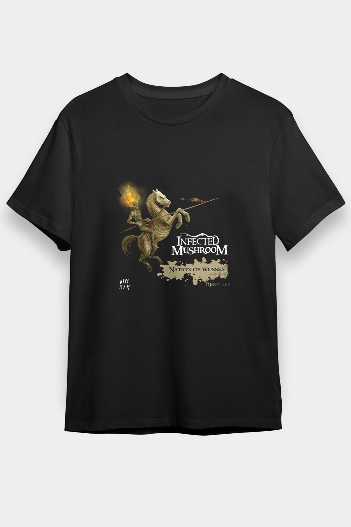 Infected Mushroom Baskılı Unisex Siyah Tişört