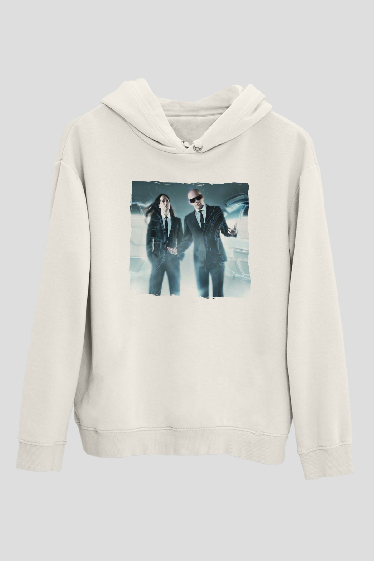 Infected Mushroom Beyaz Unisex Kapüşonlu Sweatshirt