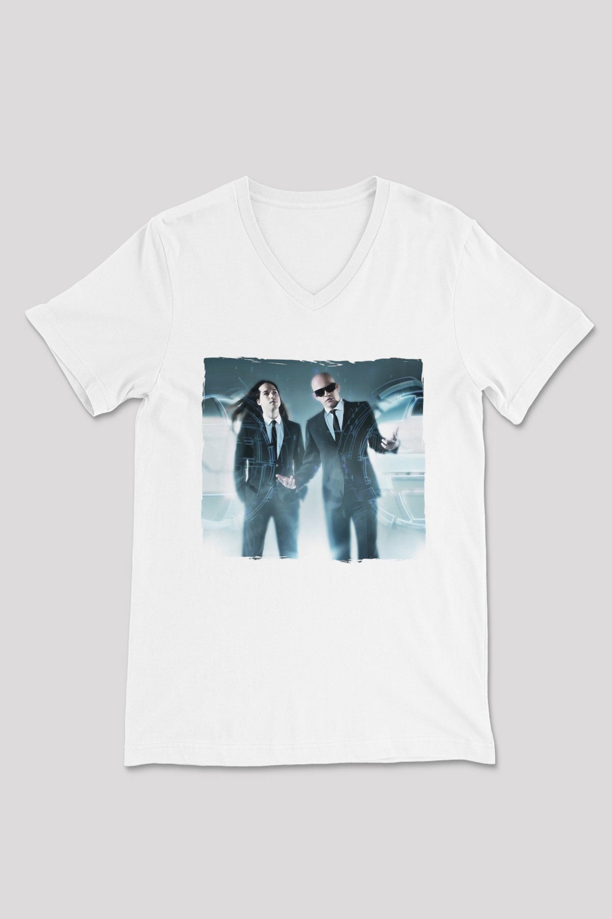 Infected Mushroom Beyaz Unisex V Yaka Tişört