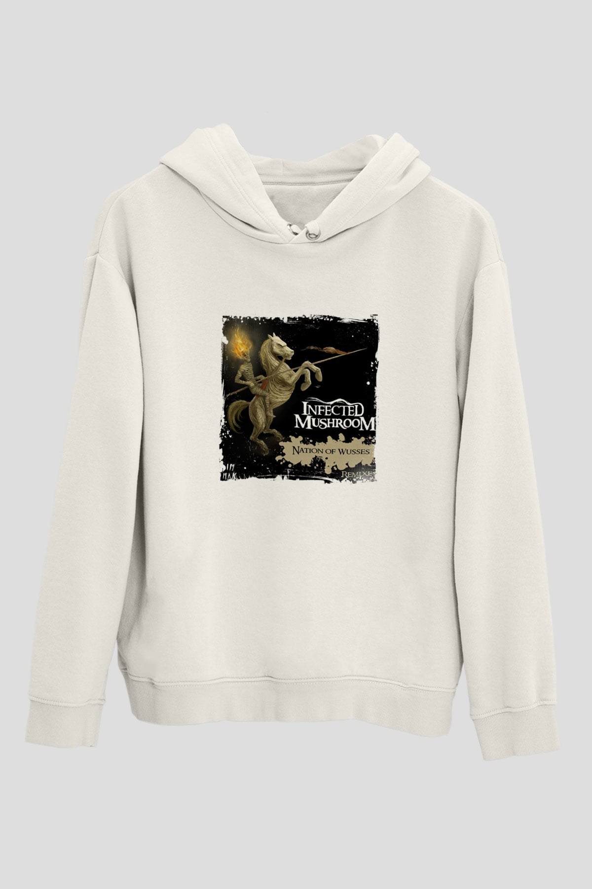 Infected MushroomBaskılı Beyaz Hoodie