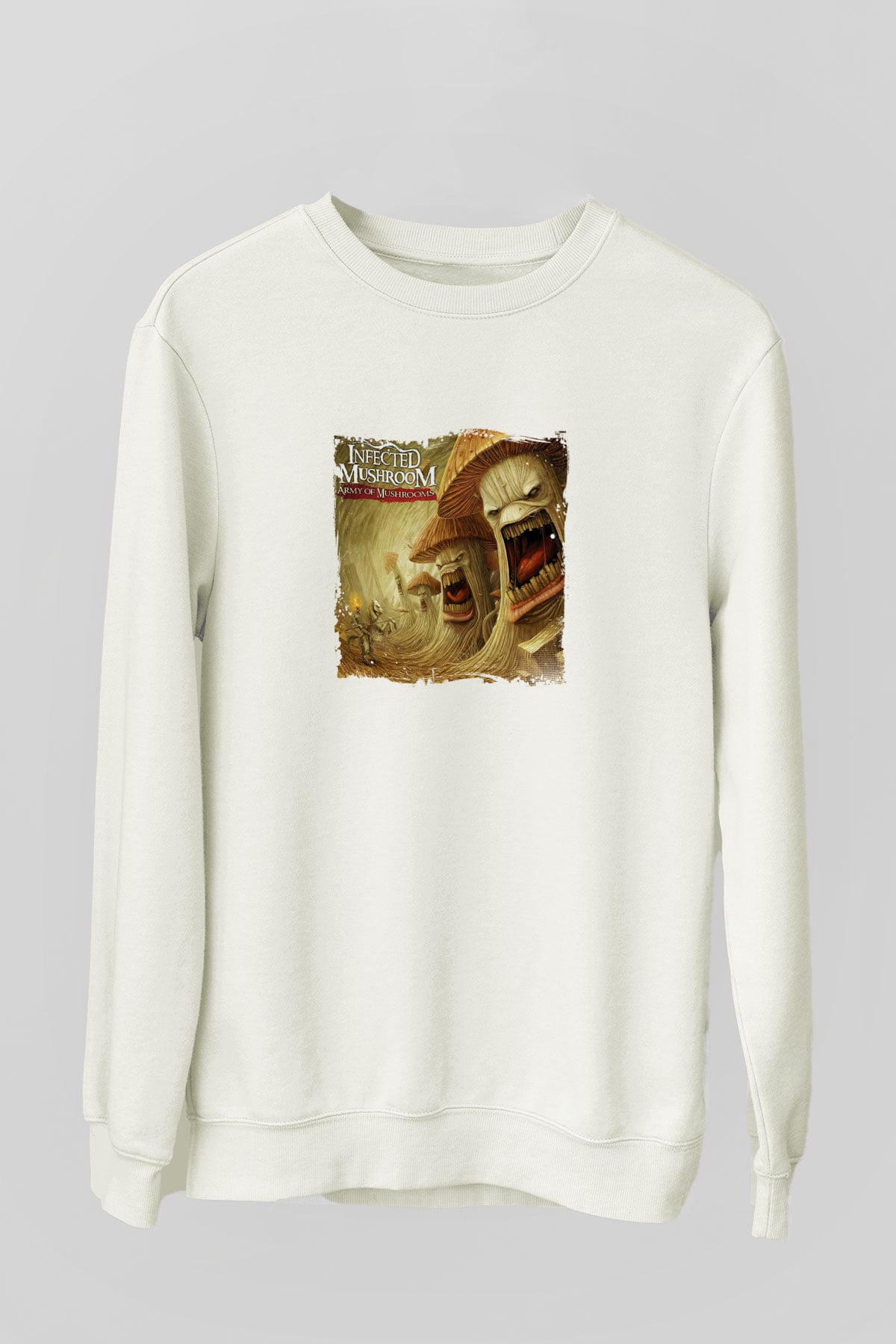 Infected MushroomBaskılı Beyaz Sweatshirt