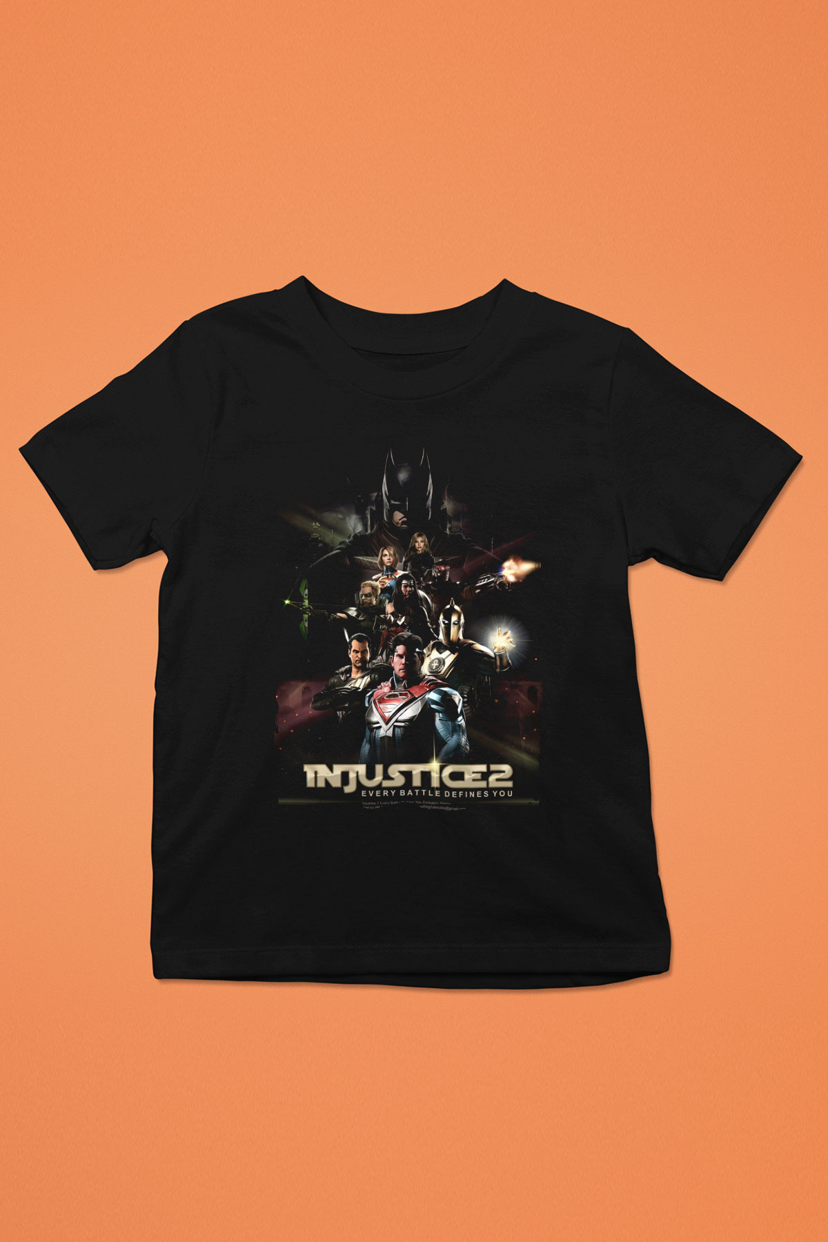Injustice 2 Siyah Unisex Çocuk Tişört