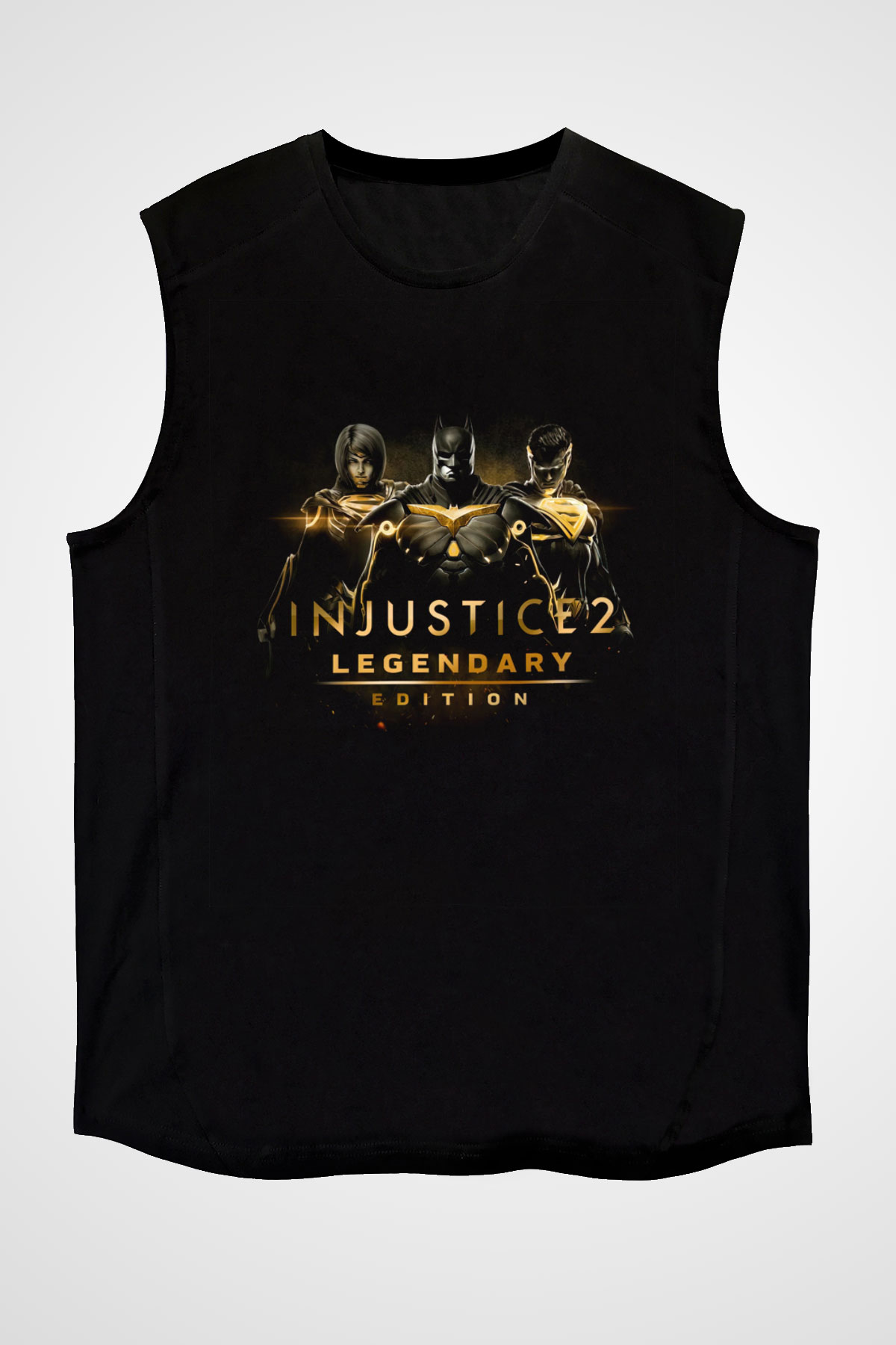 Injustice 2 Siyah Unisex Kolsuz Tişört