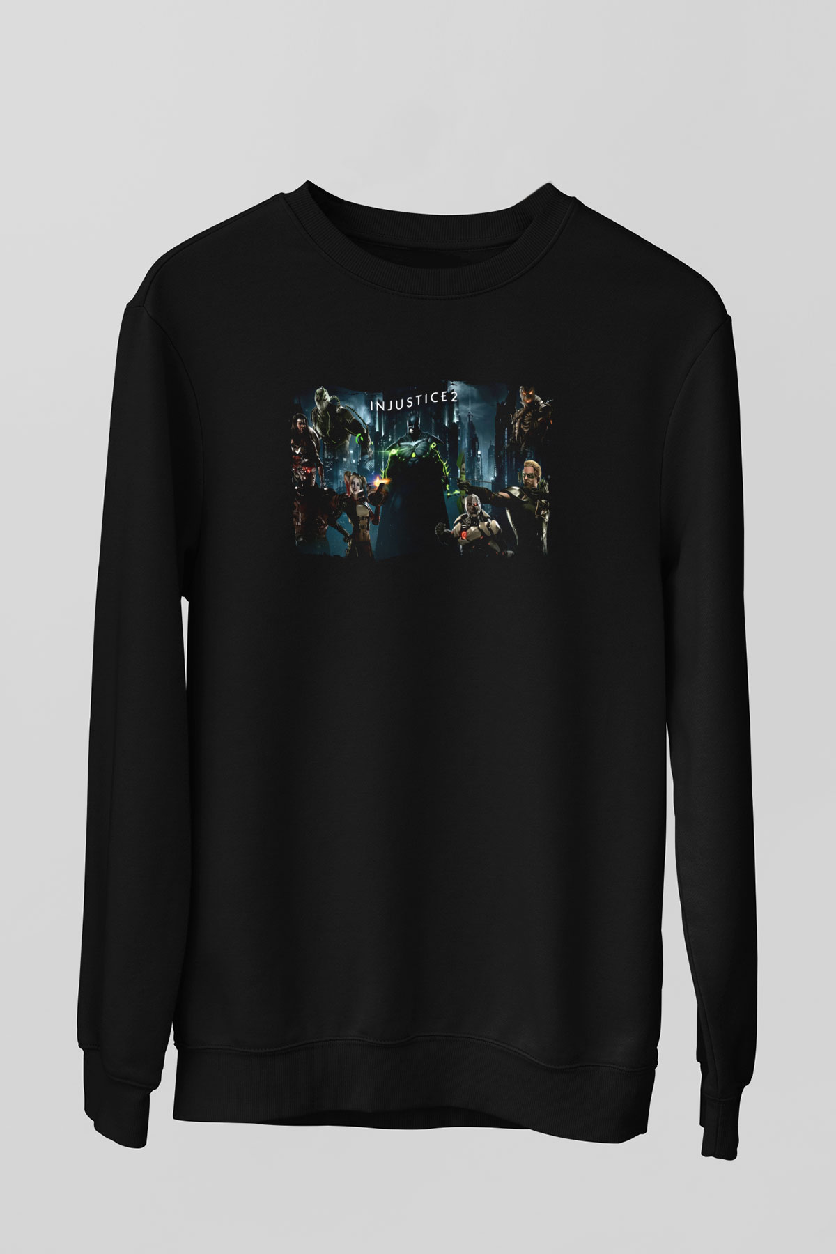 Injustice 2 Siyah Unisex Sweatshirt
