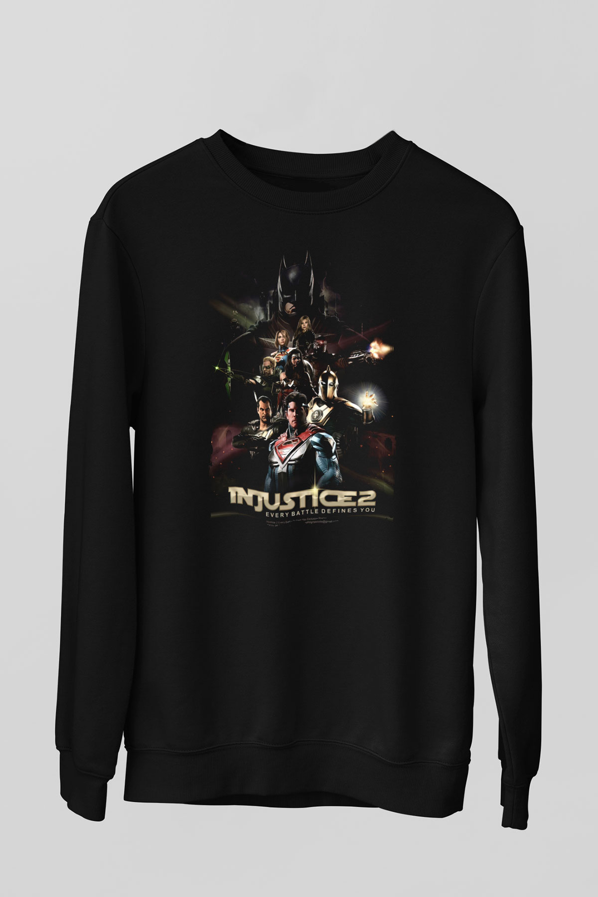 Injustice 2 Siyah Unisex Sweatshirt