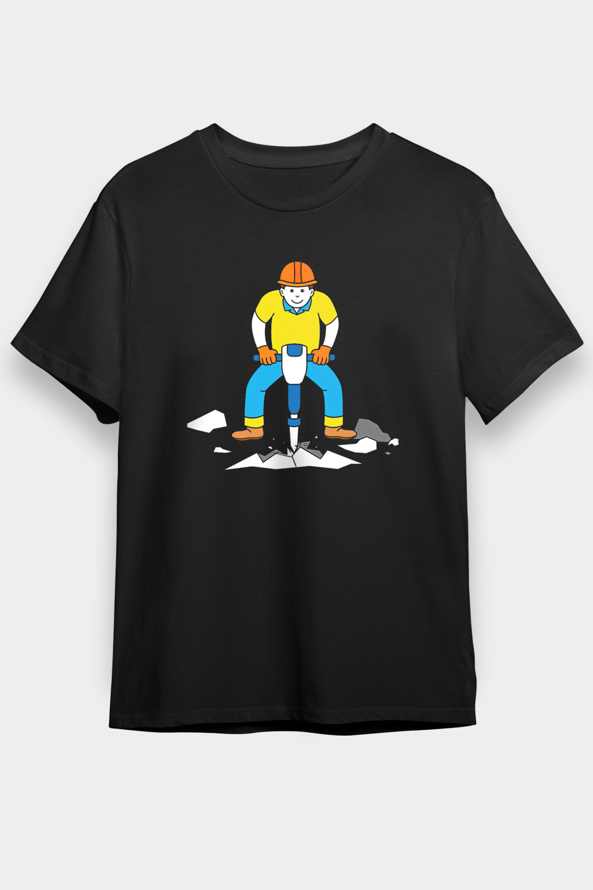 İnşaatçı Siyah Unisex Tişört T-Shirt - TişörtFabrikası