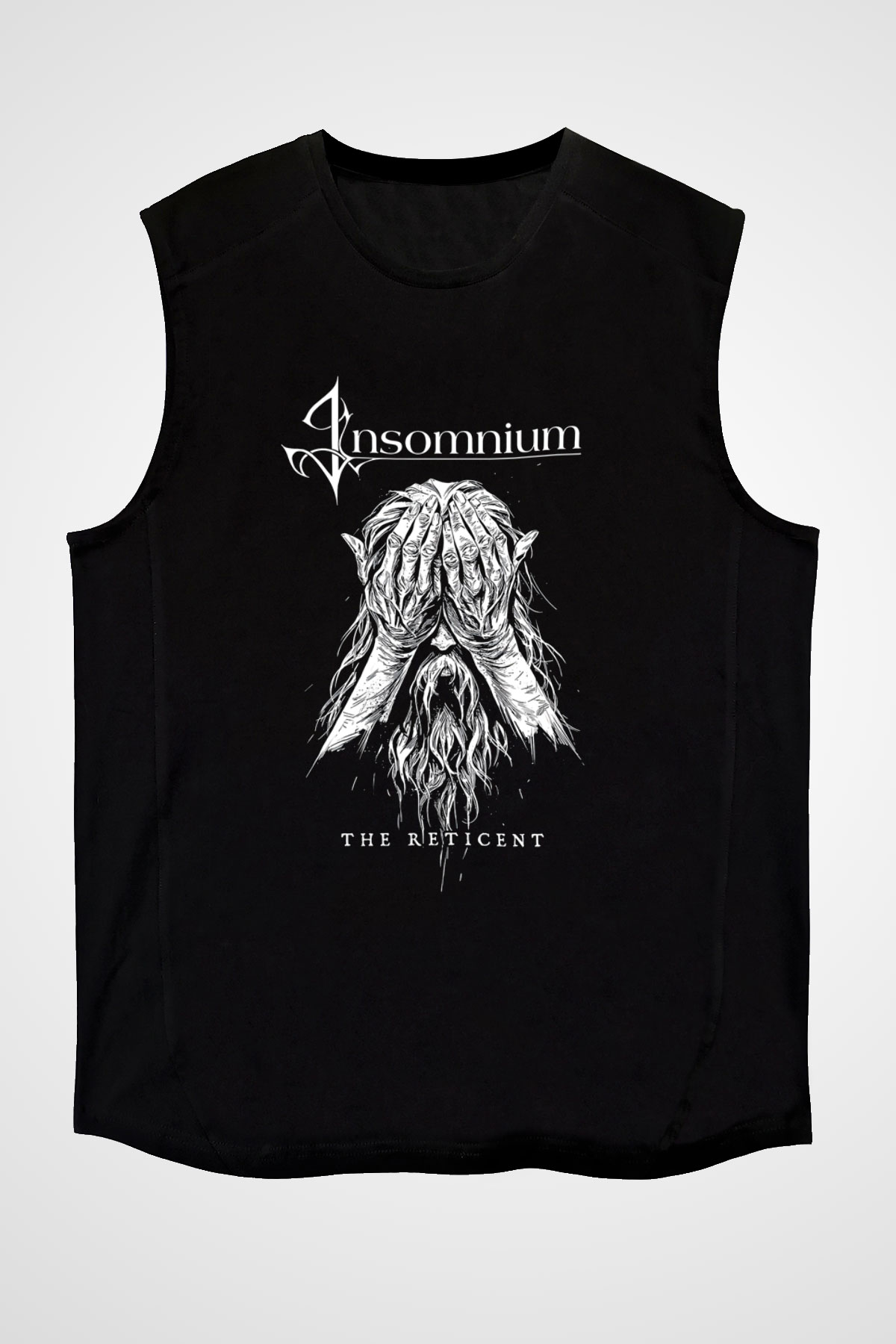 Insomnium Baskılı Unisex Siyah Kolsuz Tişört - Tshirt