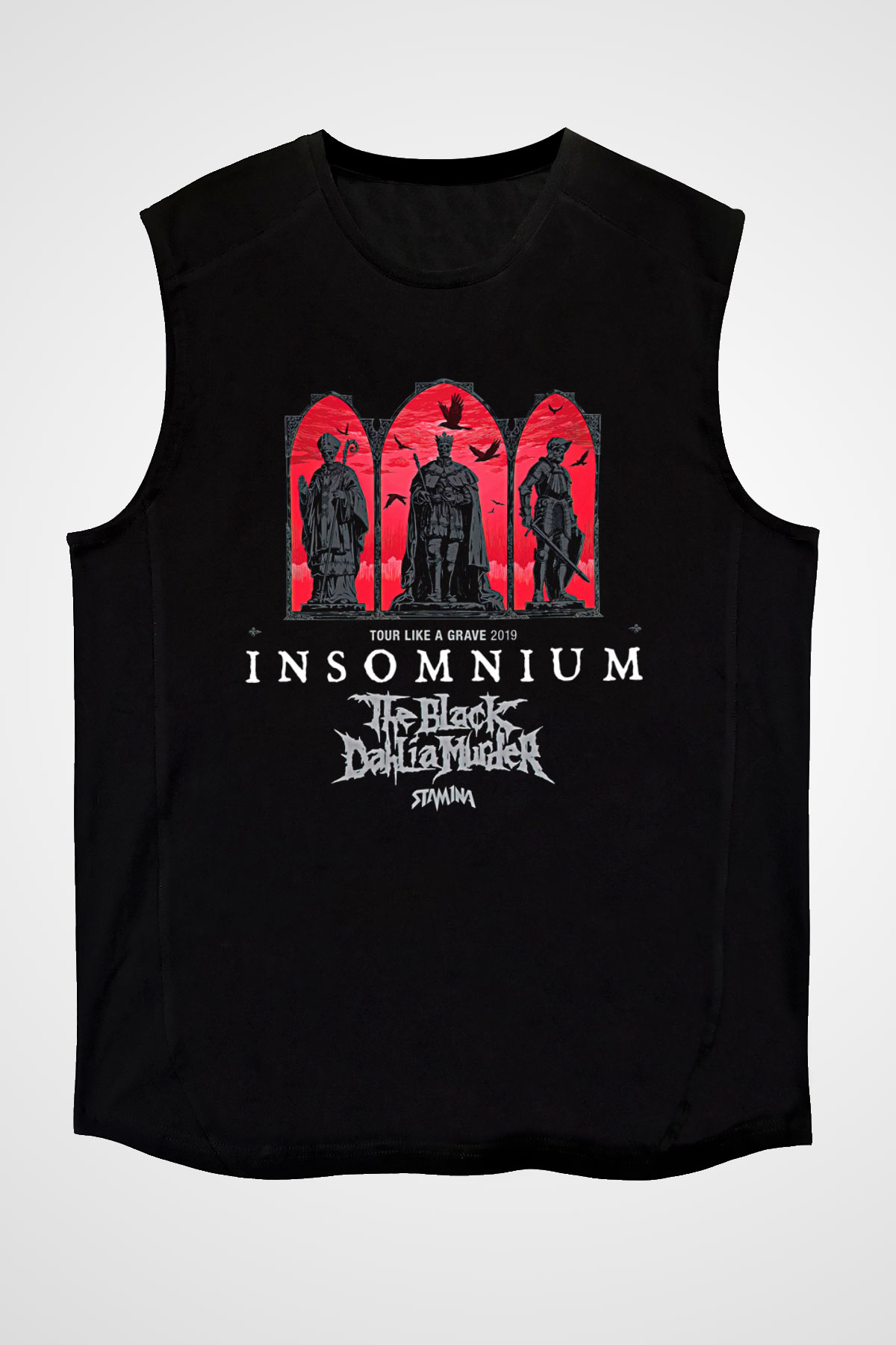 Insomnium Baskılı Unisex Siyah Kolsuz Tişört - Tshirt