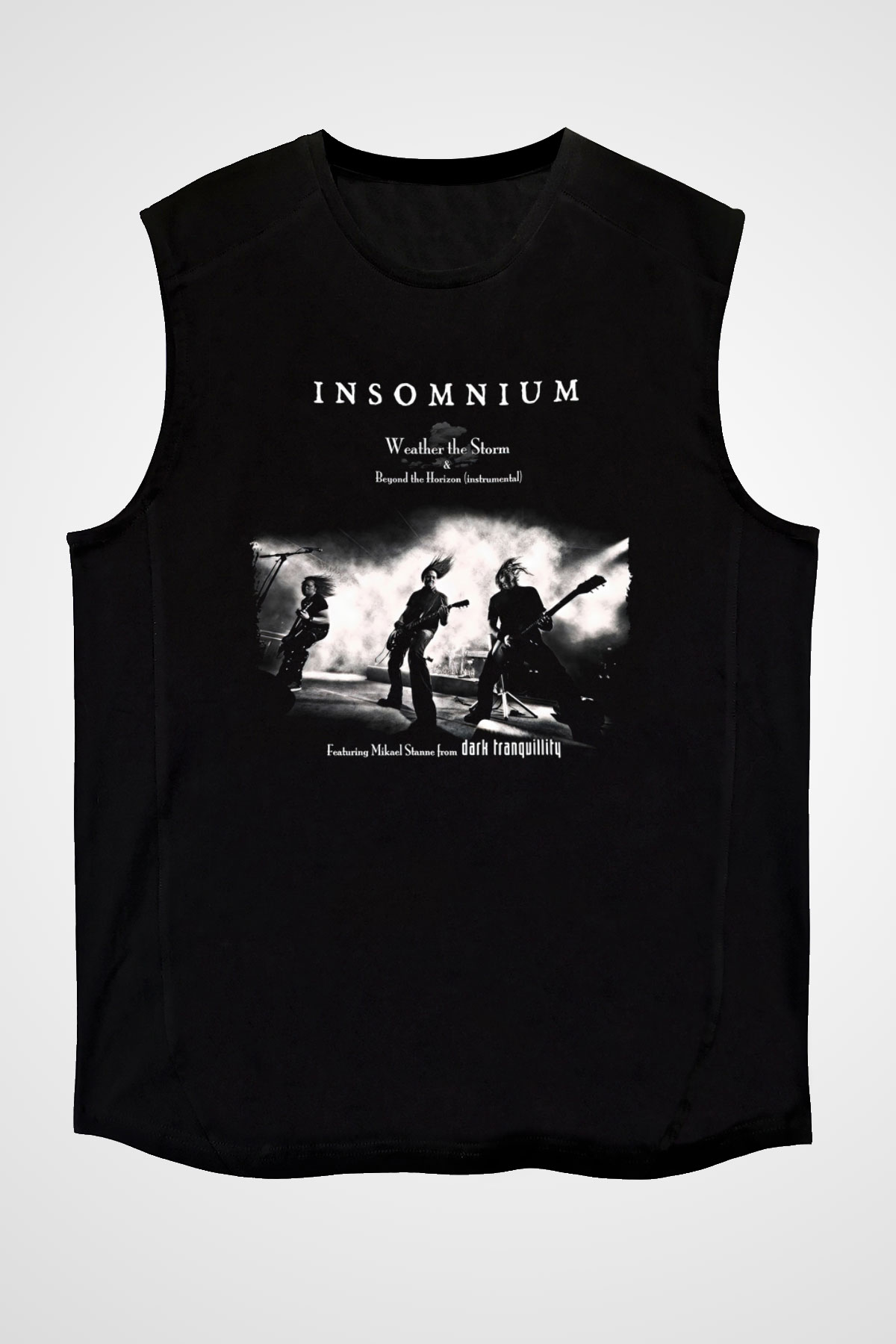 Insomnium Baskılı Unisex Siyah Kolsuz Tişört - Tshirt