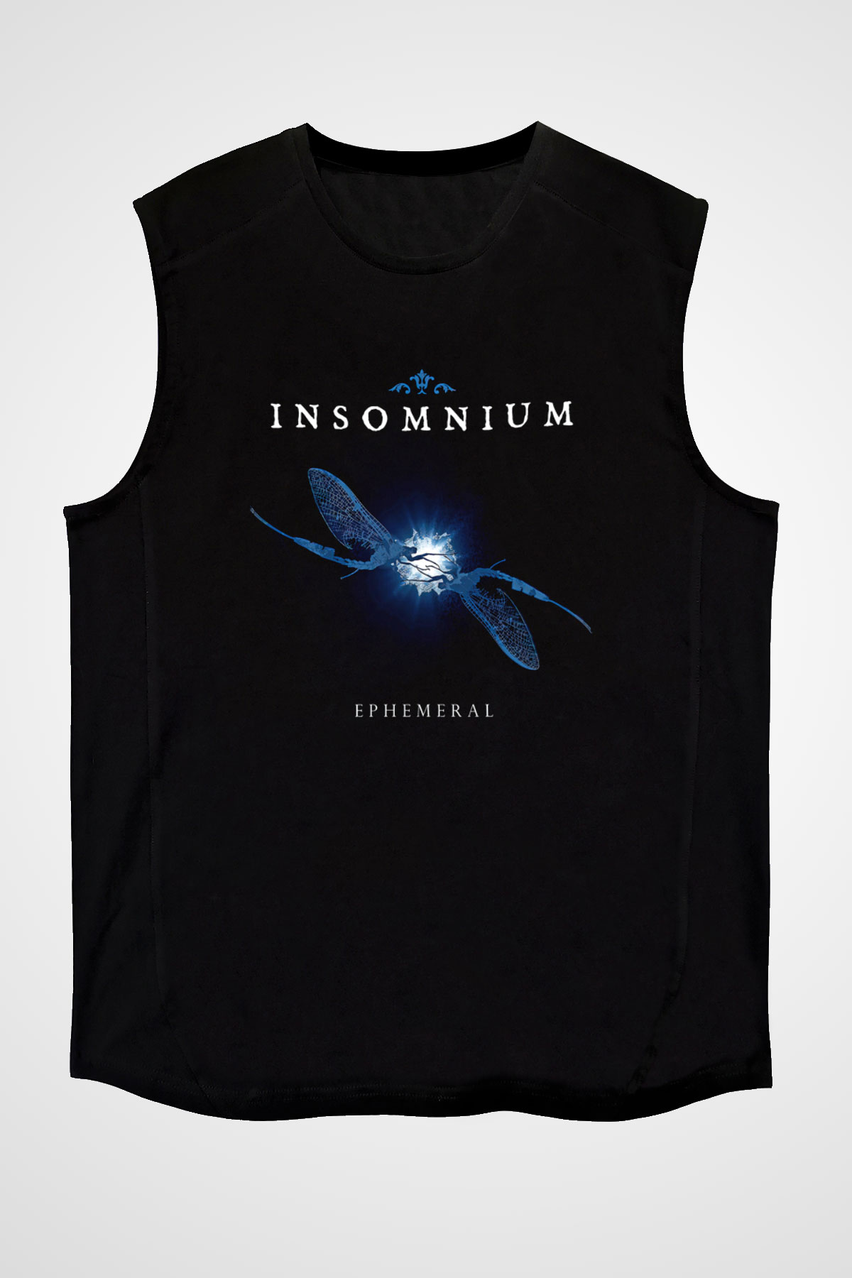 Insomnium Baskılı Unisex Siyah Kolsuz Tişört - Tshirt